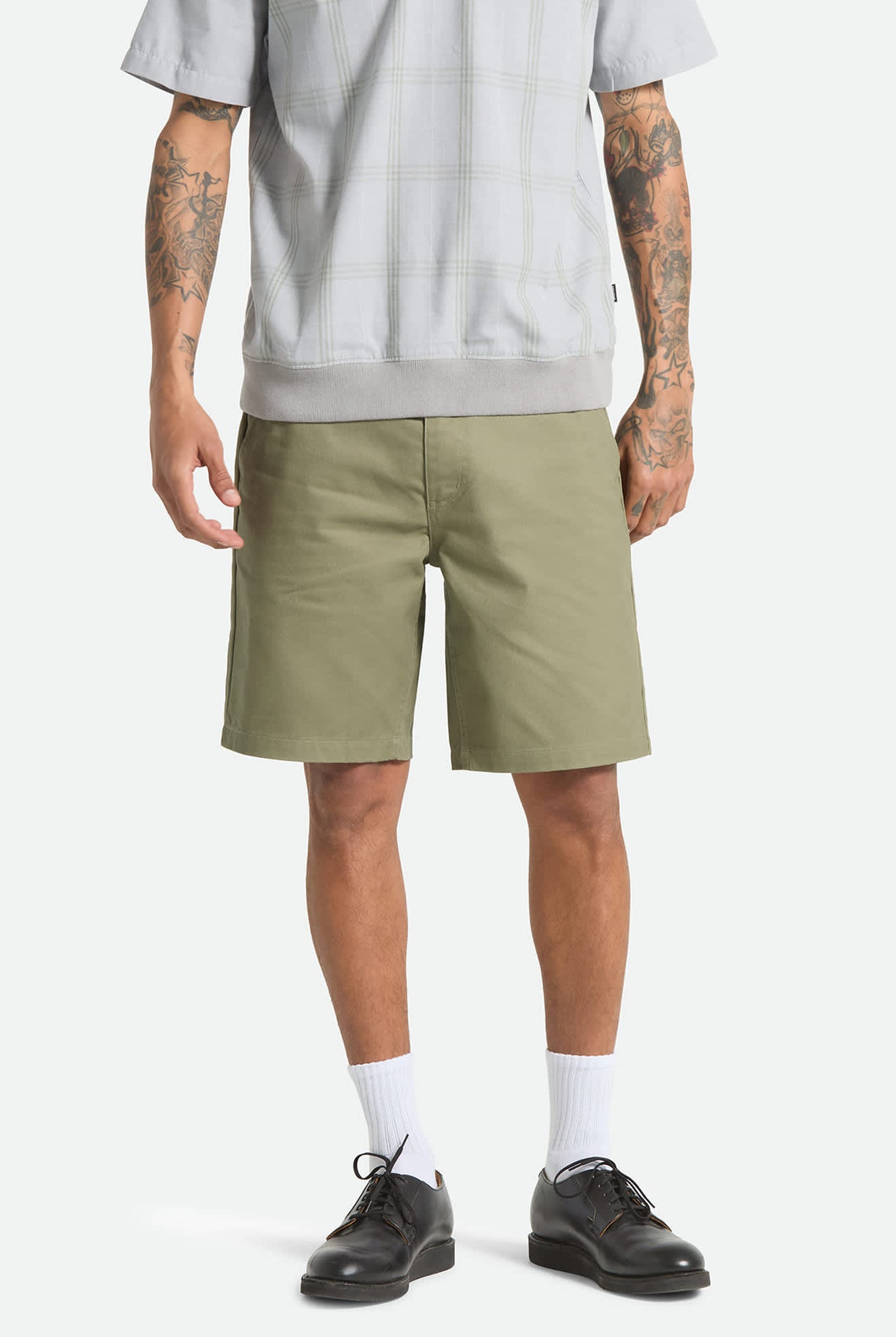 Men's Santo Chino Short in the color Olive Surplus - Men's Front View