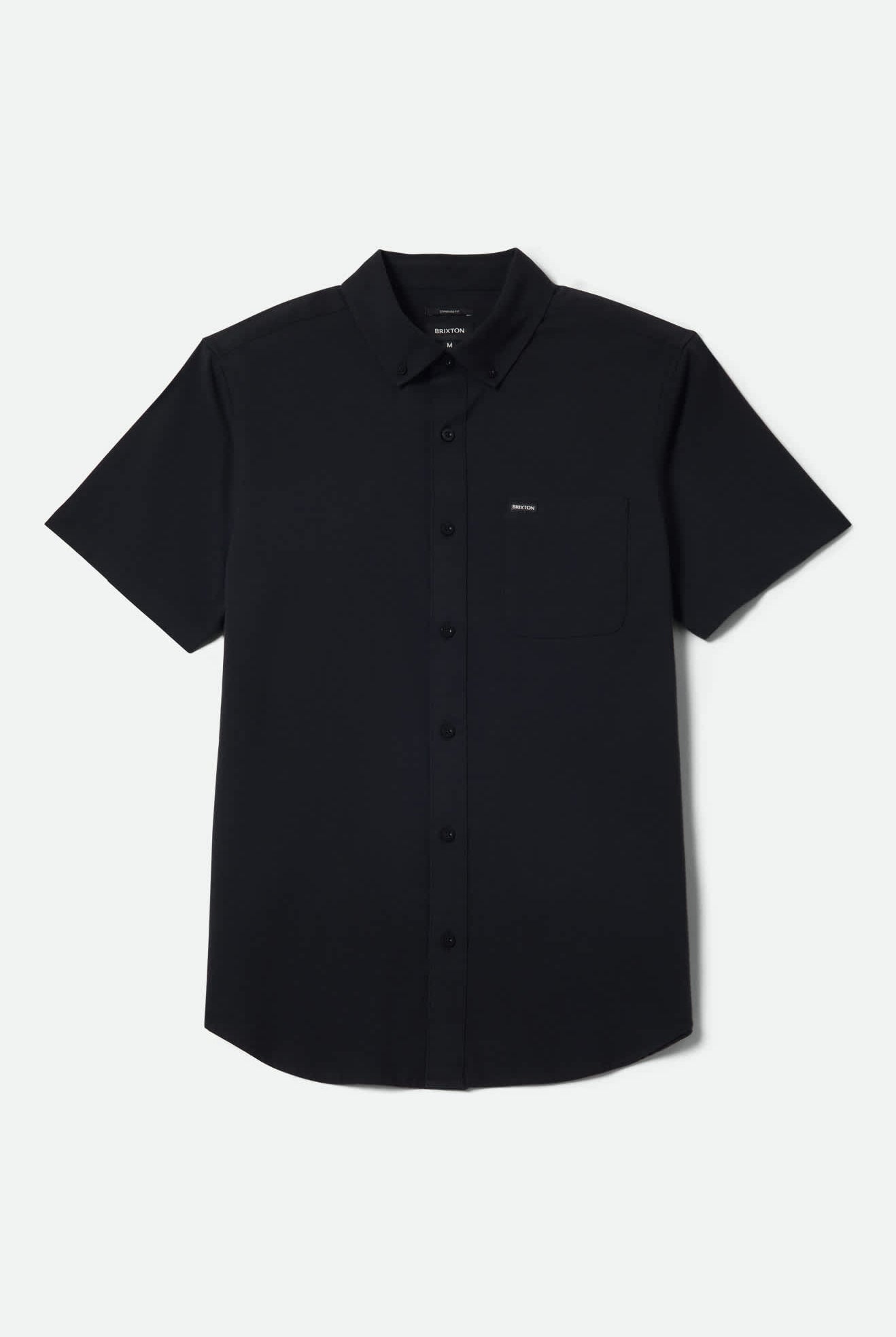 Men's Sanford Oxford Short Sleeve Shirt in the color Black - Front Product View