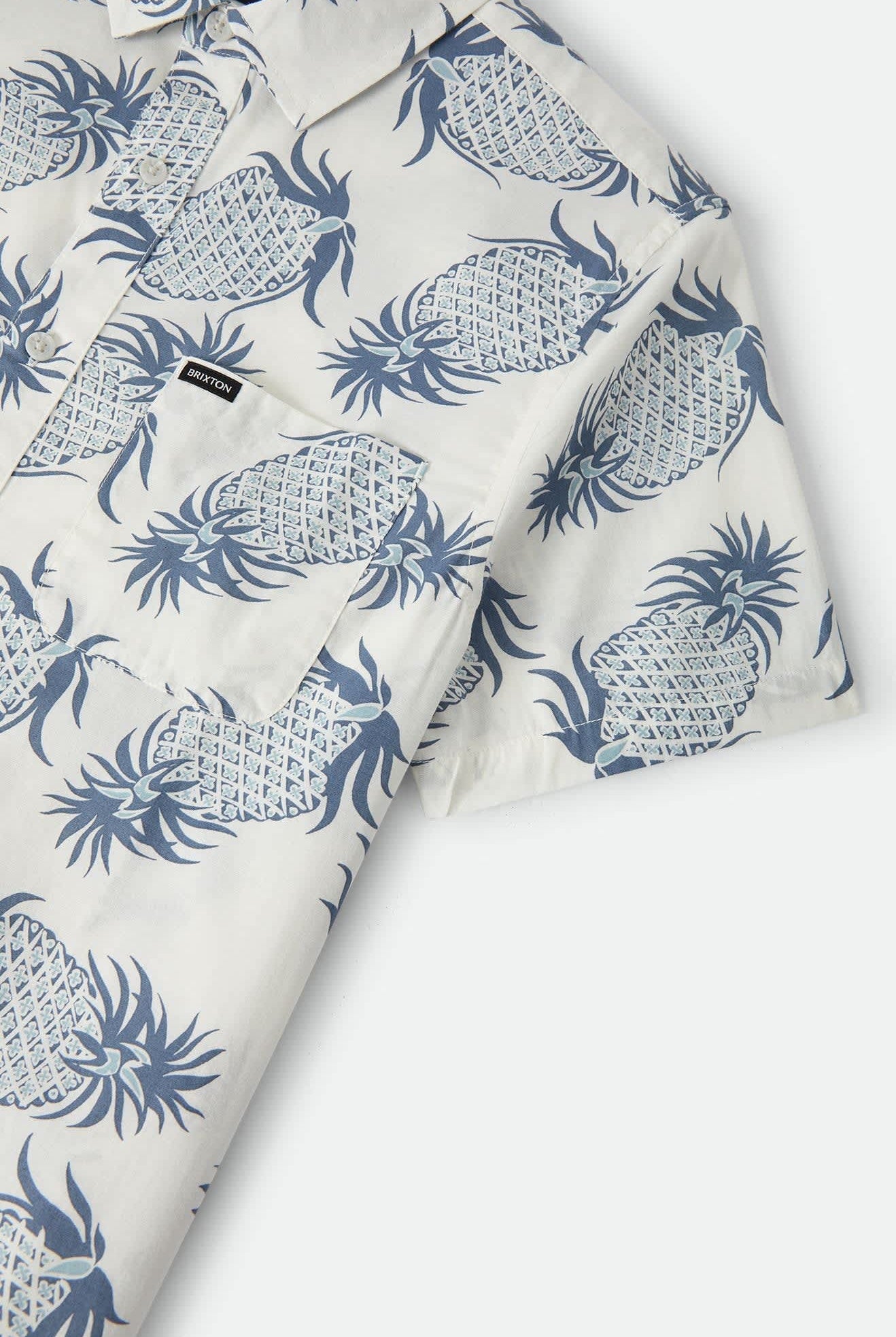 Men's Charter Print Shirt in the color Off White Pineapple - Additional Laydown image