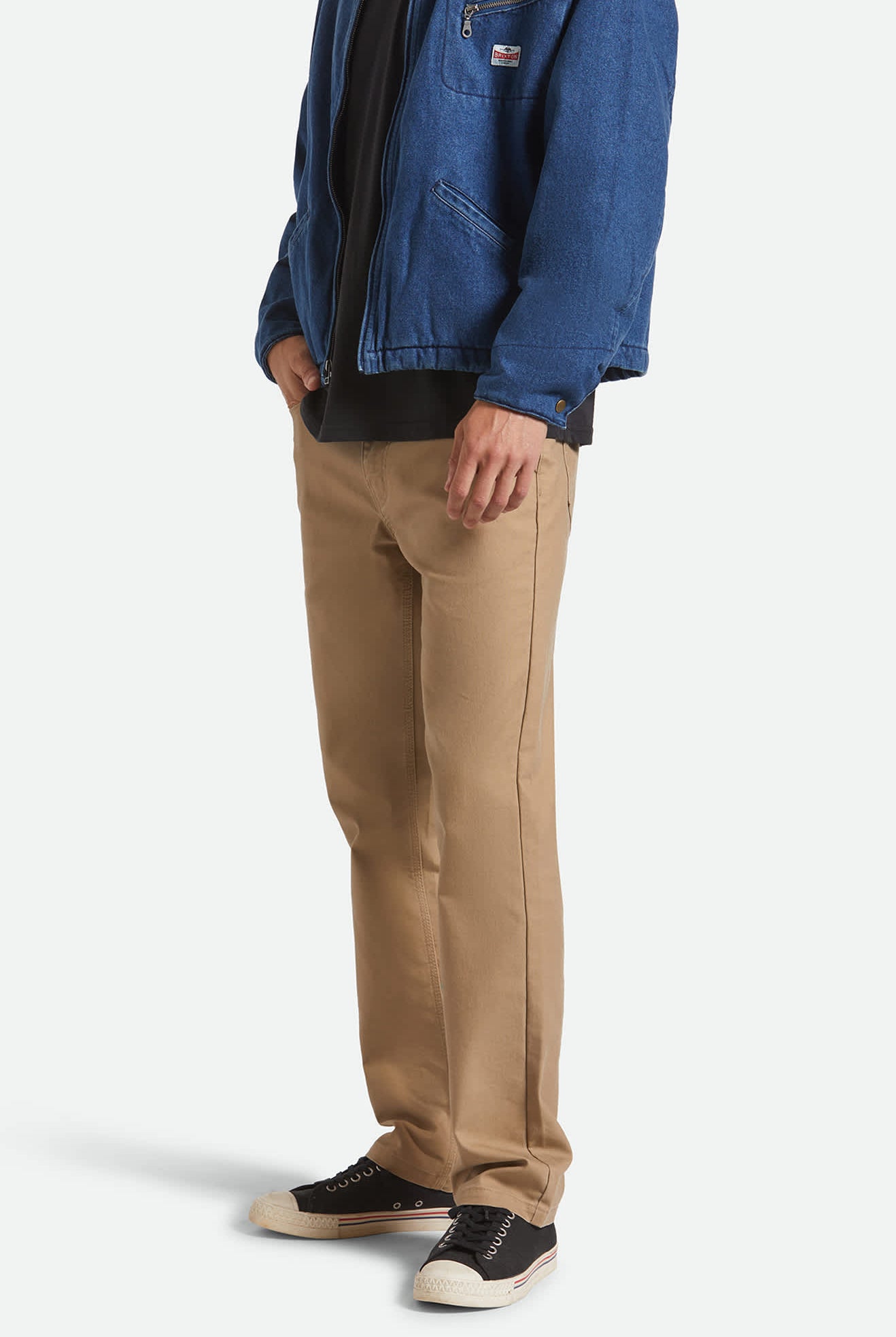 Men's Builders 5 Pocket Stretch Pant in the color Khaki - Additional Fit image