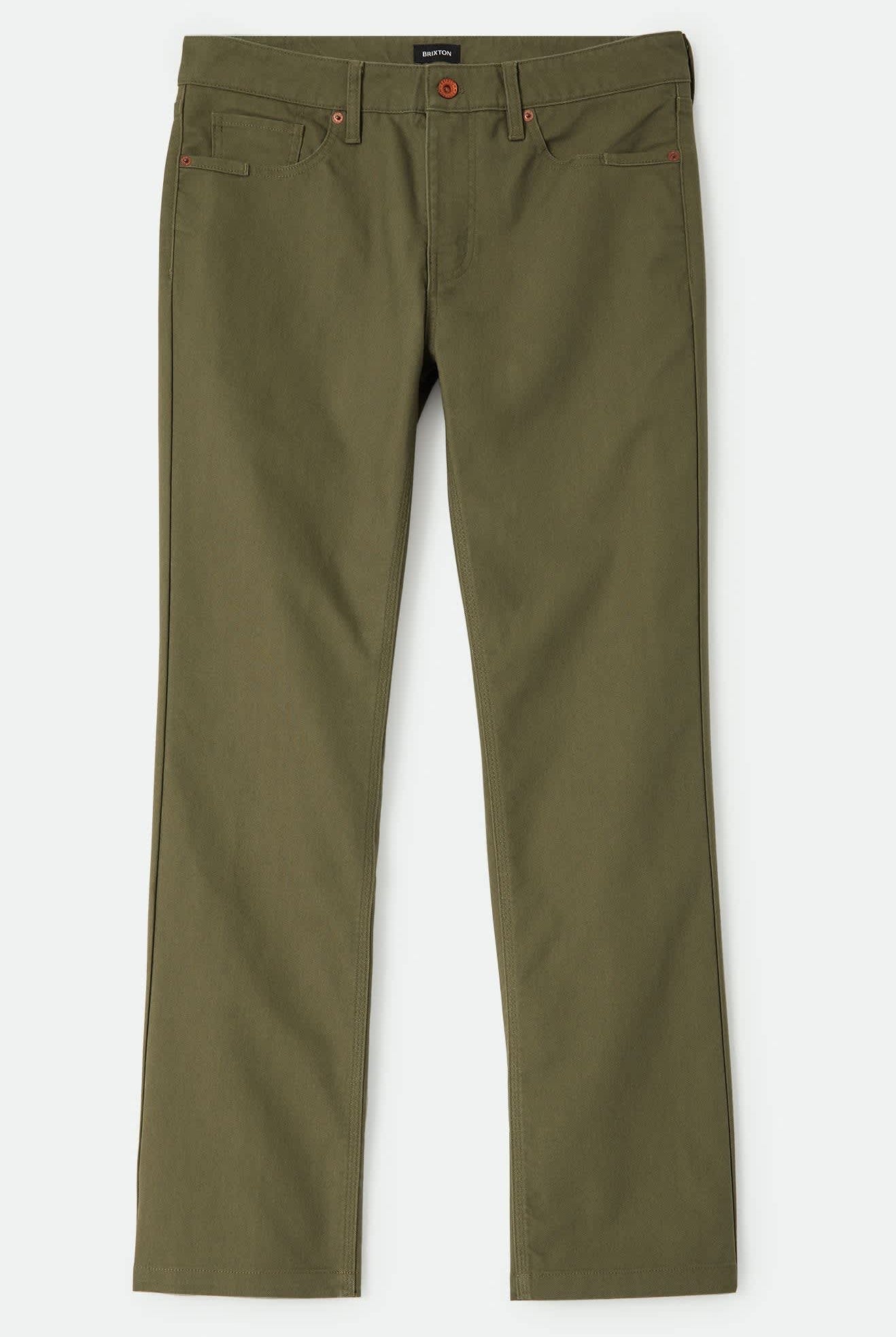 Men's Builders 5-Pocket Pant in the color Dark Olive - Front Product View