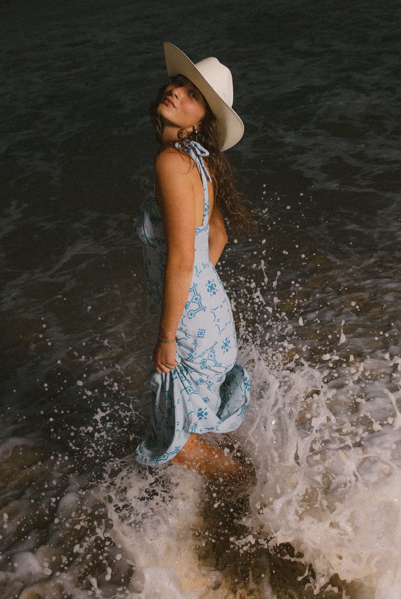 Women's The Tie Dress in the color Aura Blue Tile Print - Men's Lifestyle image