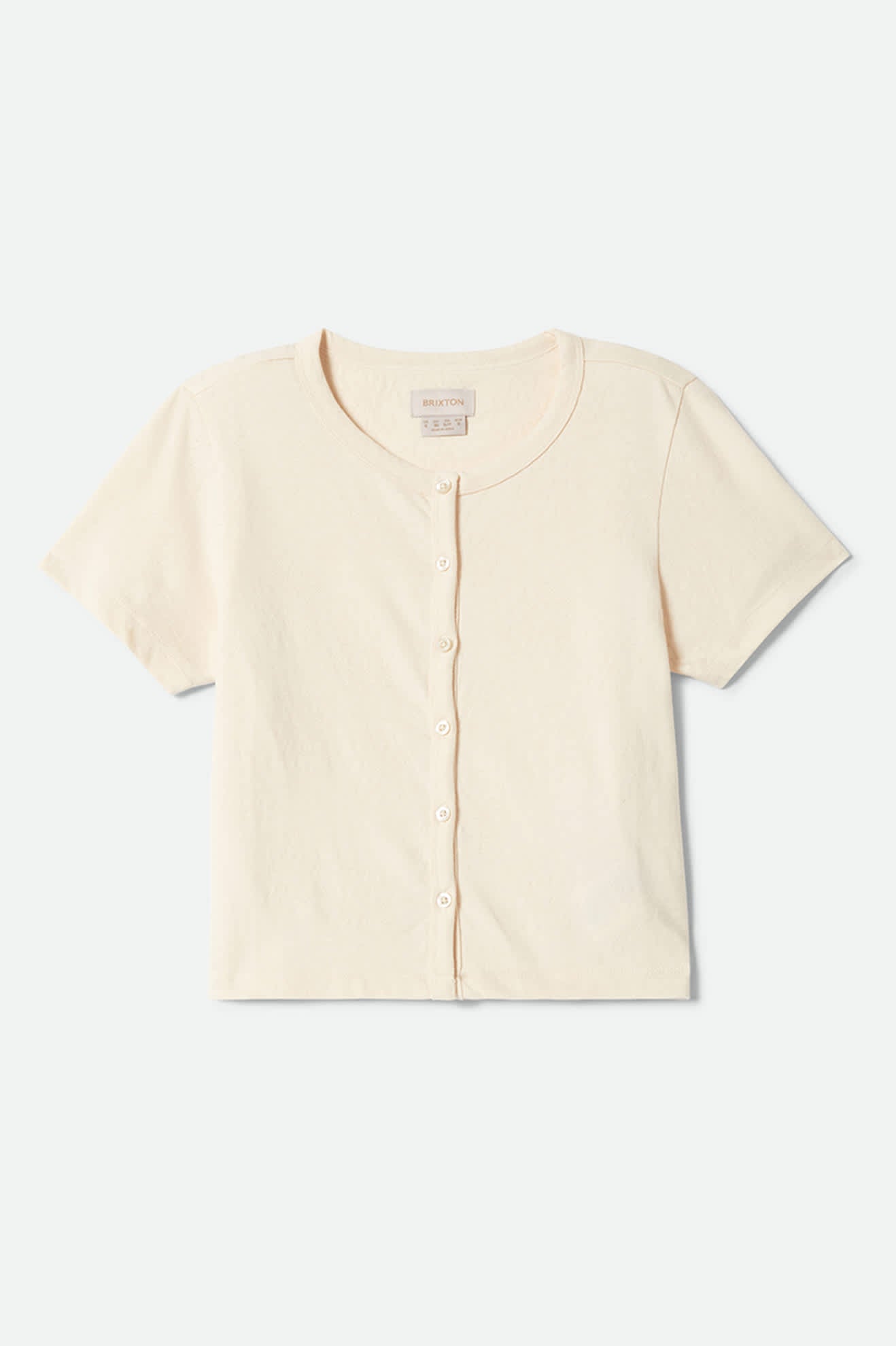 Women's The Alice Button Down Short Sleeve Shirt in the color Whitecap - Front Product View