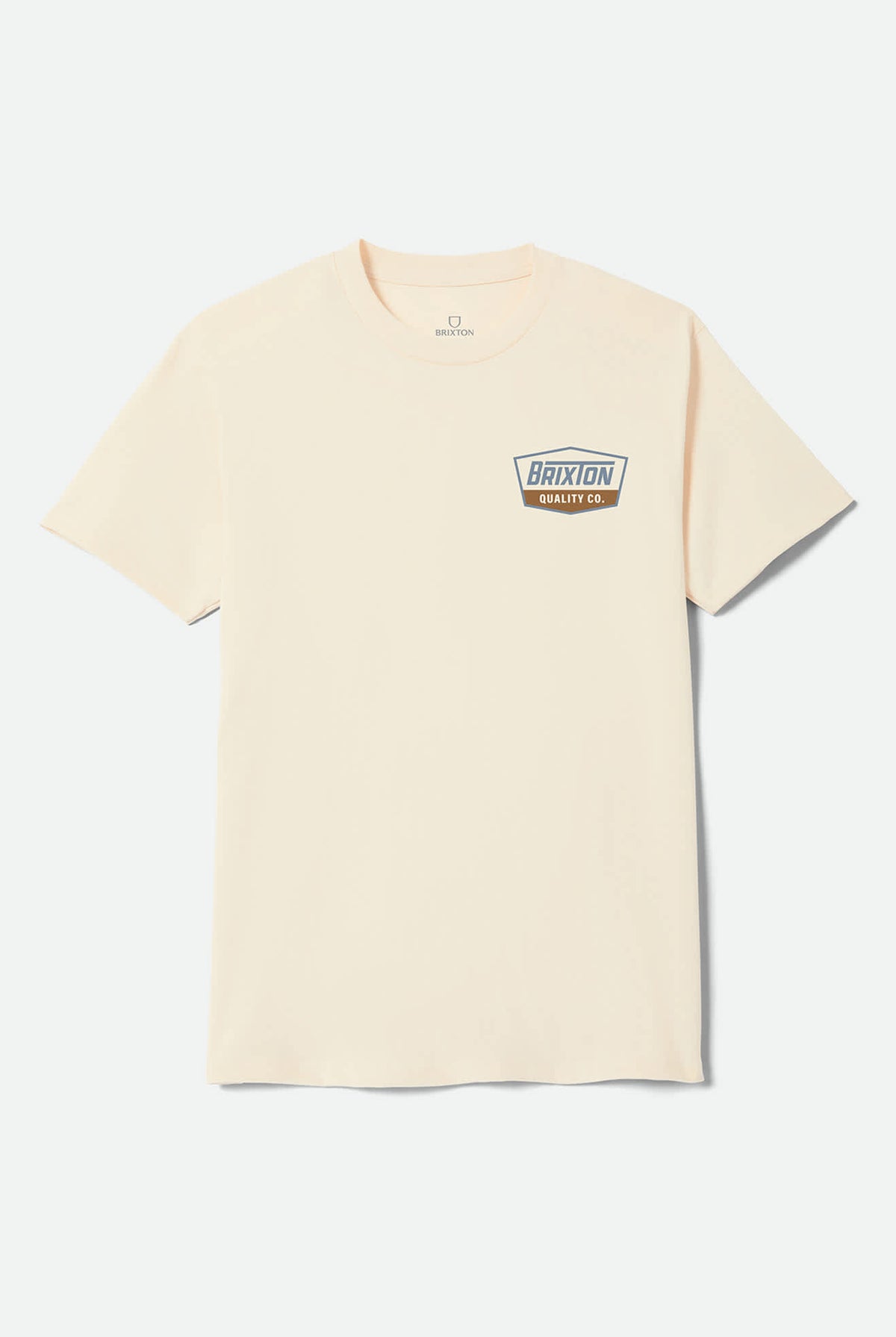 Men's Regal Standard T-Shirt in the color Cream/Grey Blue/Light Brown - Front Product View