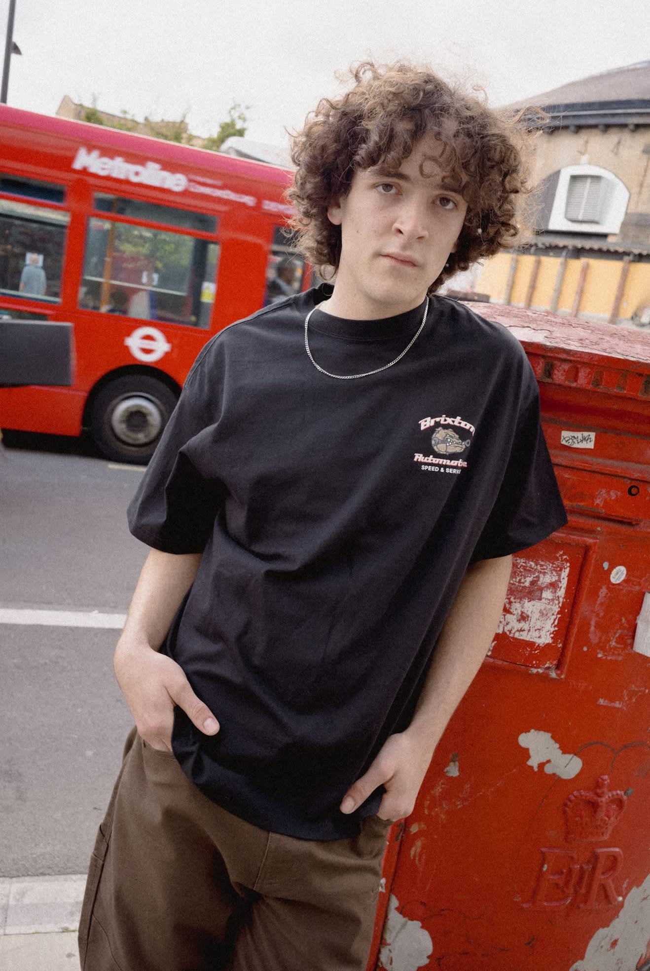 Men's Brewster Oversized T-Shirt in the color Black - Men's Front View