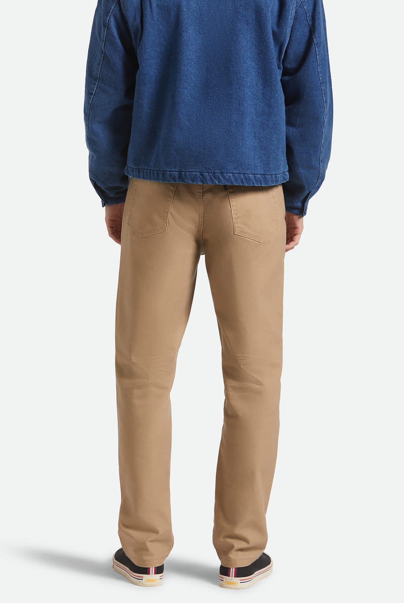 Men's Builders 5 Pocket Stretch Pant in the color Khaki - Men's Back View