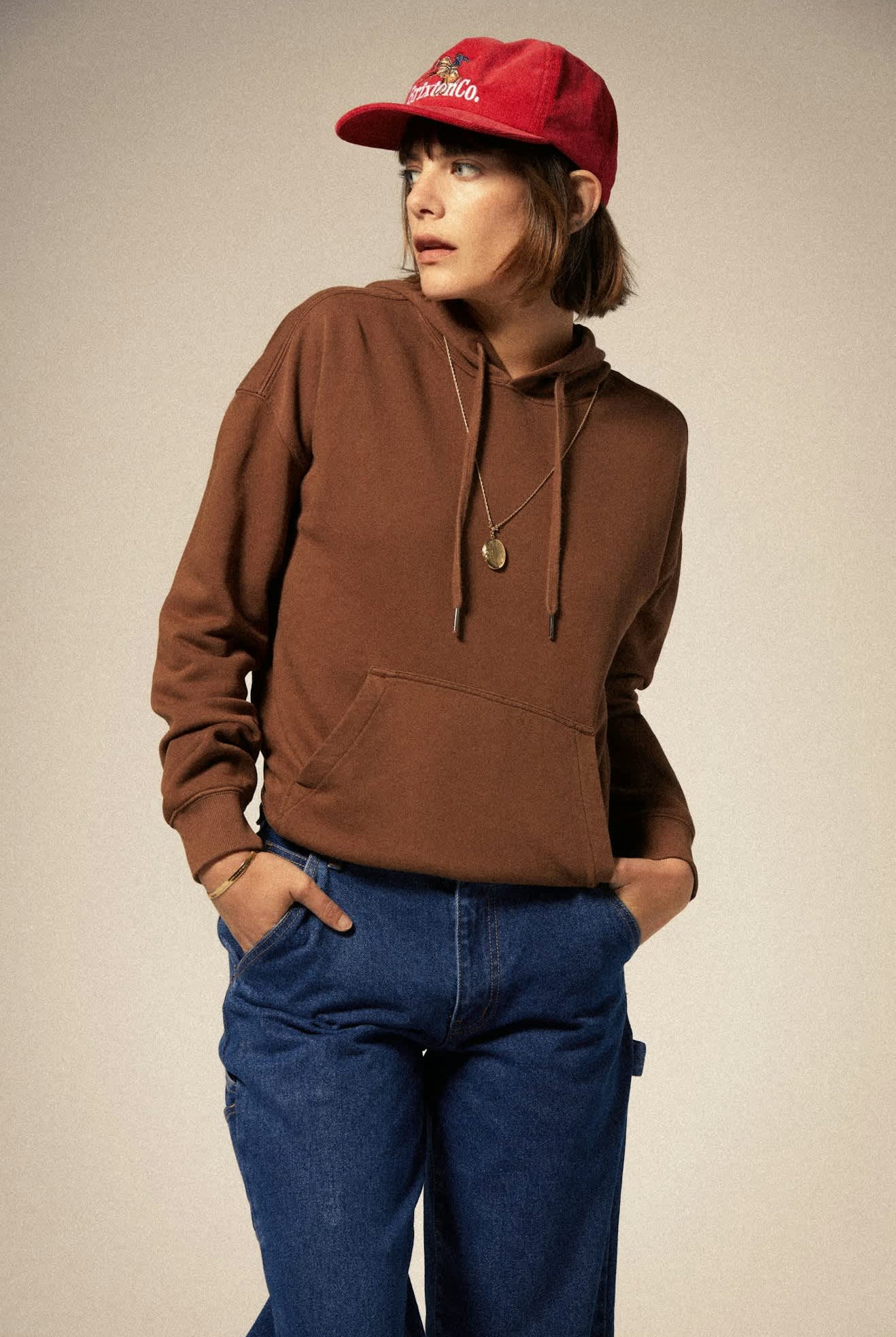 Unisex Inwood Snapback in the color Red - Women's Side View