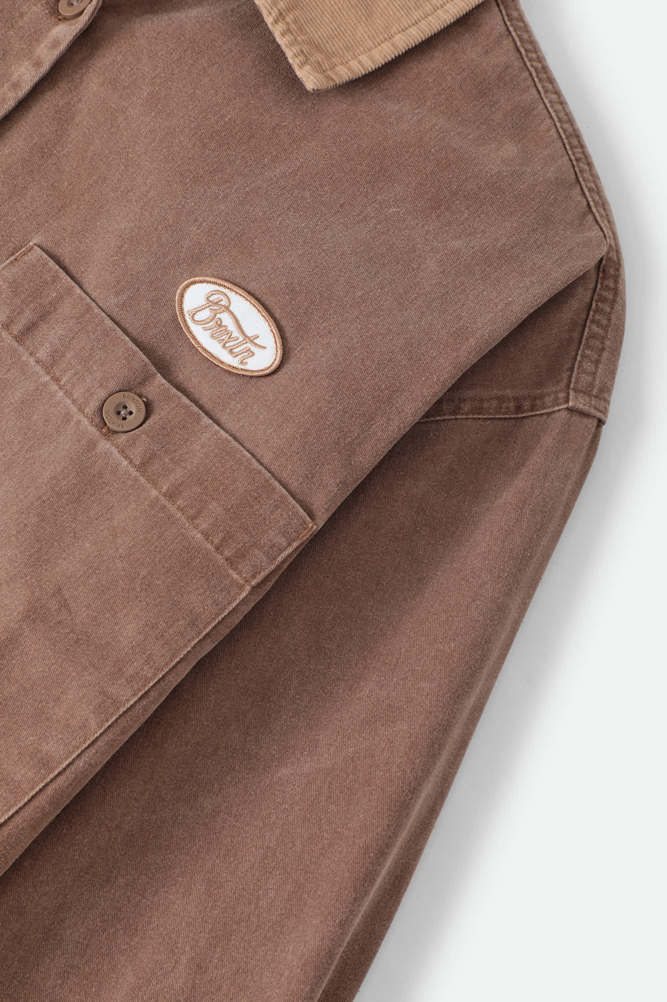 Women's Utopia Overshirt in the color Pinecone Brown/Sand - Additional Laydown image