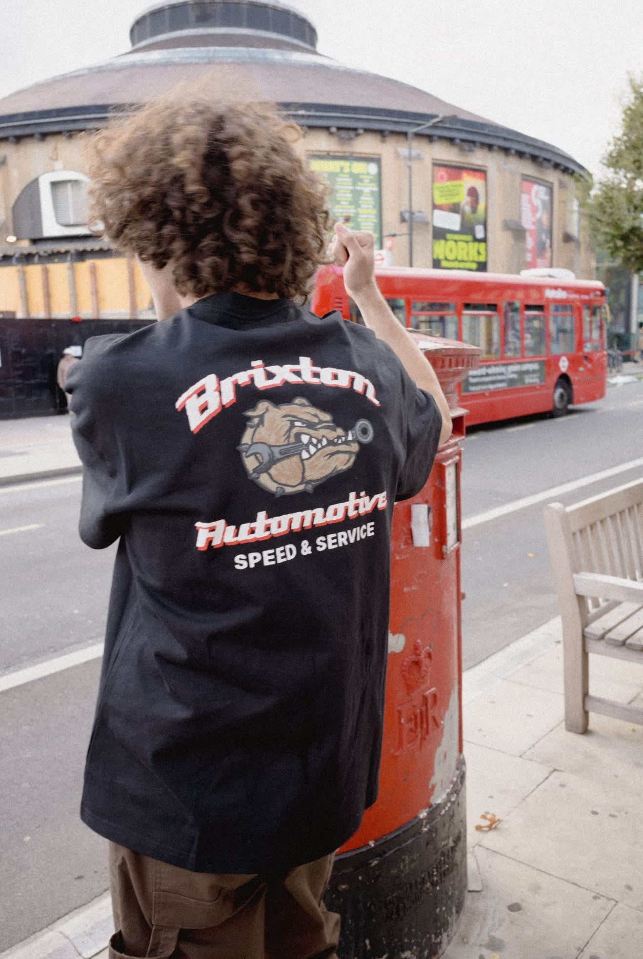 Men's Brewster Oversized T-Shirt in the color Black - Men's Back View