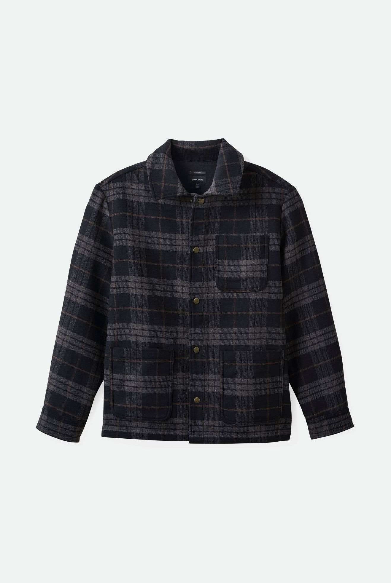 Brixton Men's Shop Menswear Chore Coat - Black/Charcoal Plaid | Main