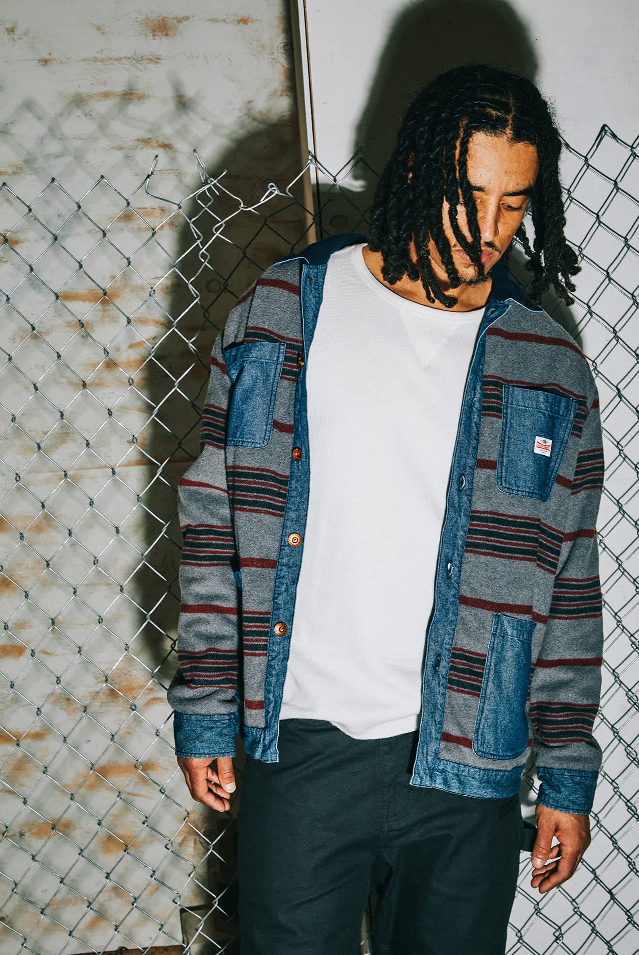 Men's Altered Threads Chore Coat in the color Medium Wash Denim - Men's Lifestyle image