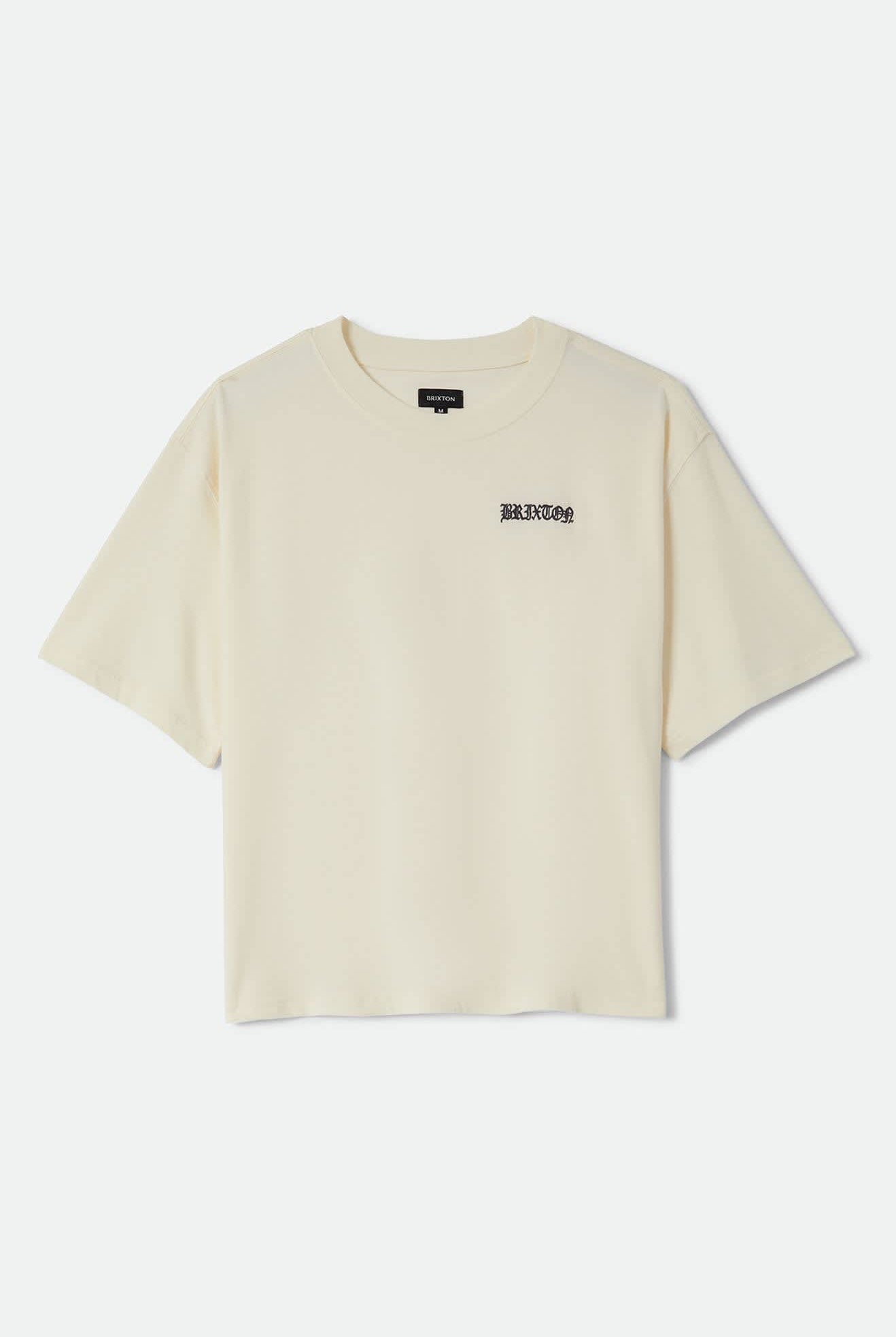 Men's Serrano Short Sleeve Boxed Crop T-Shirt in the color Cream - Front Product View