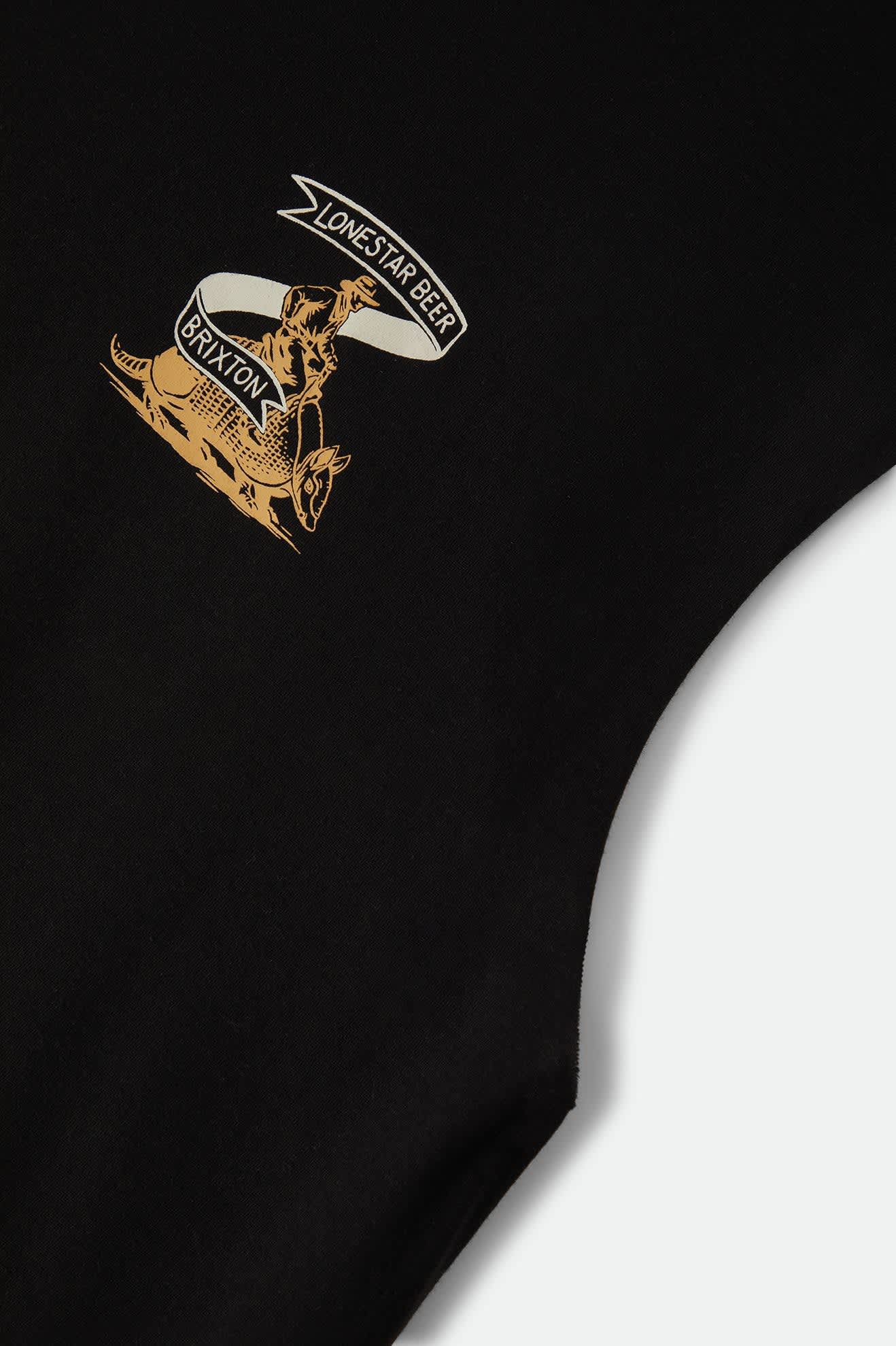 Men's Lone Star Armadillo Muscle T-Shirt in the color Black - Additional Laydown image