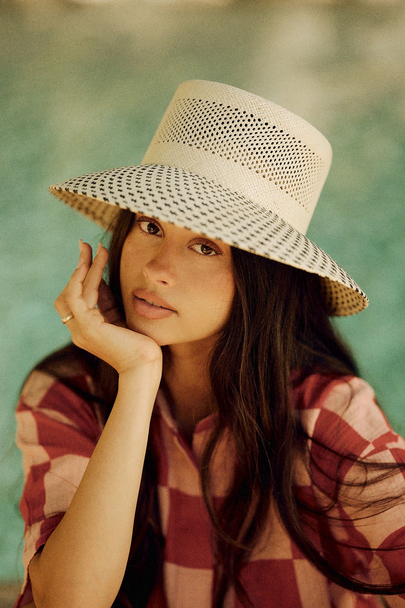 Women's Lilith Panama Bucket Hat in the color Natural/Black - Women's Lifestyle image