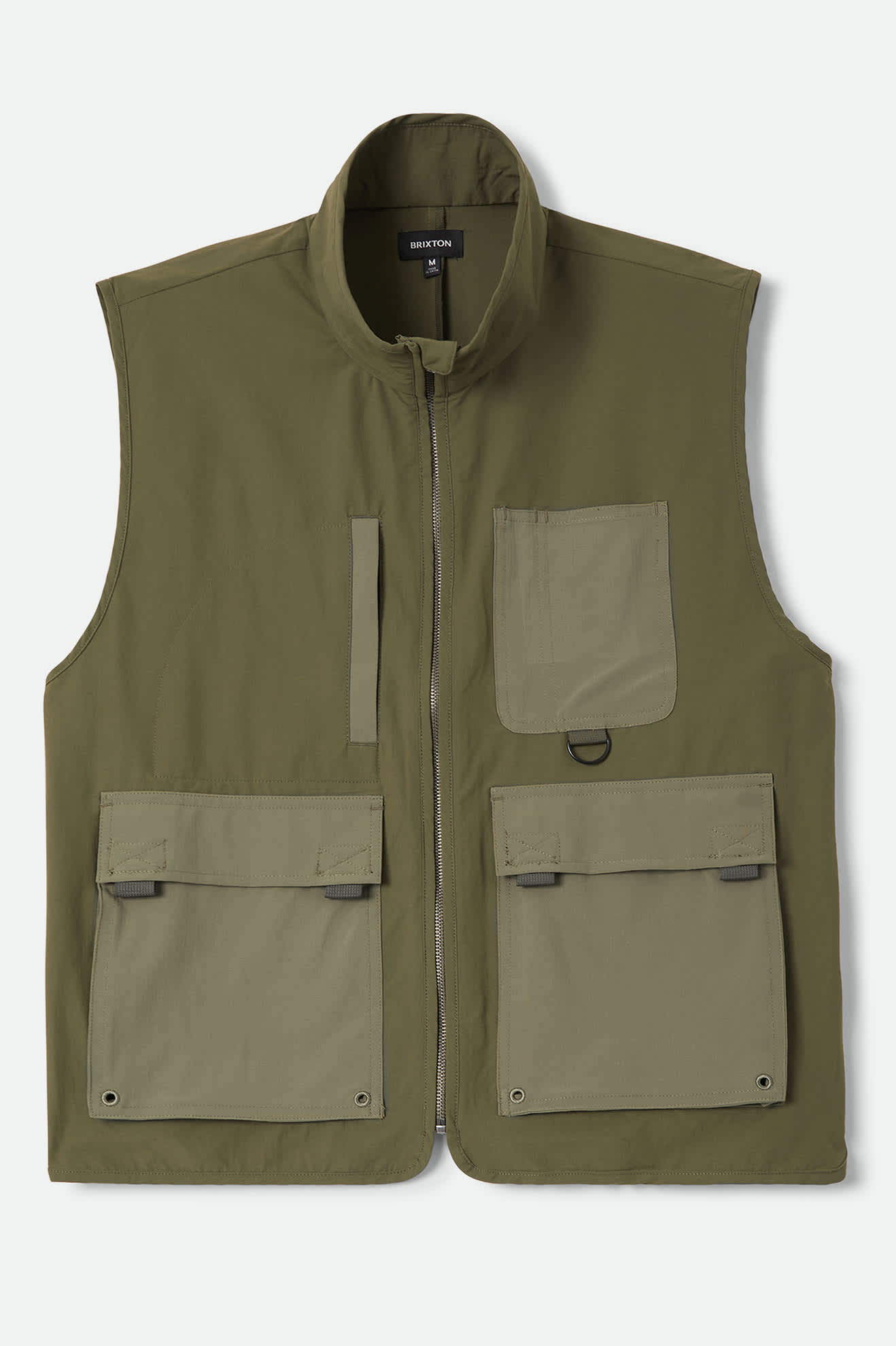 Men's Journey Utility Vest in the color Dark Olive/Olive Surplus - Front Product View