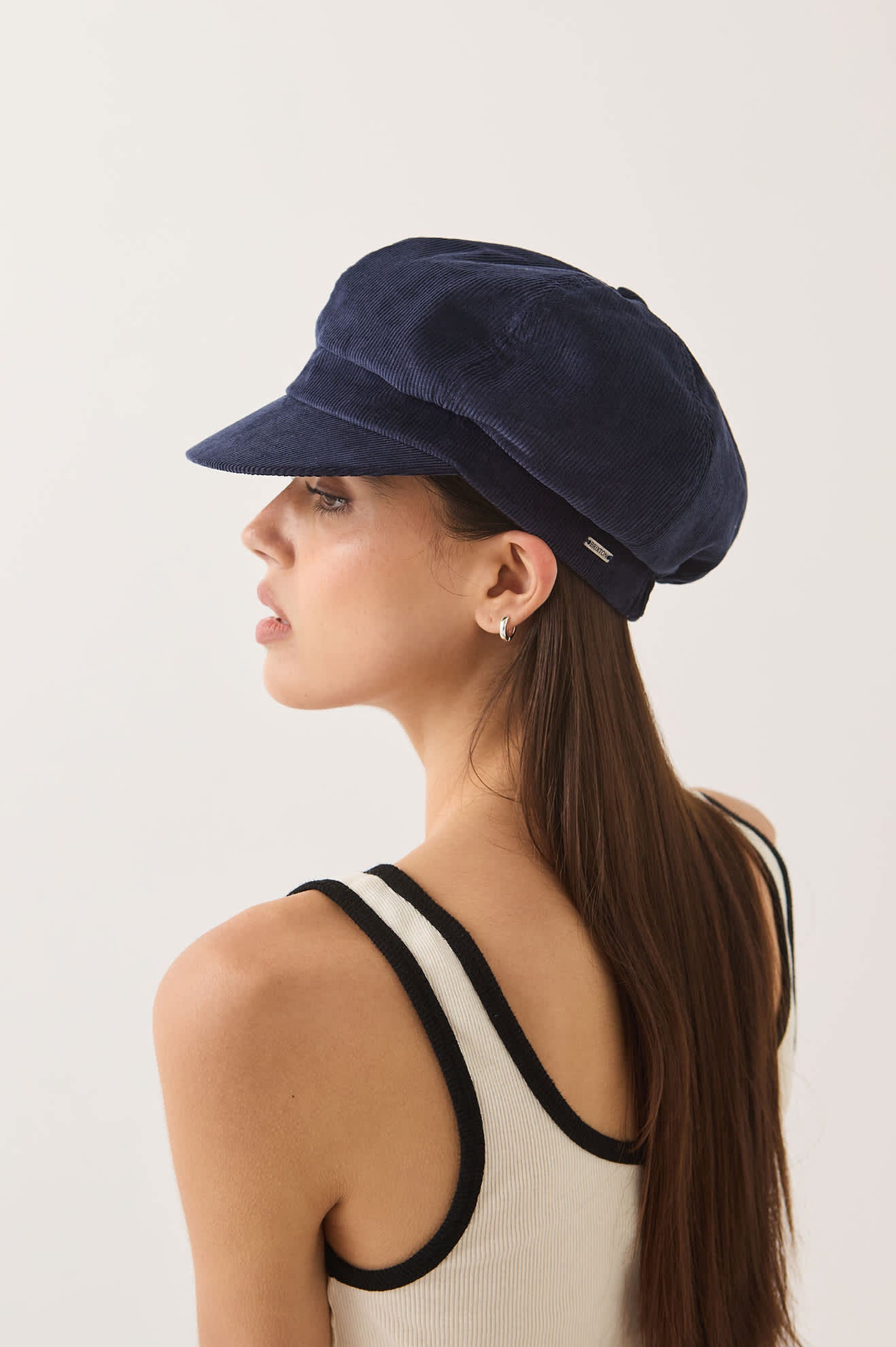 Women's Bailey Cap in the color Navy Corduroy - Women's Side View