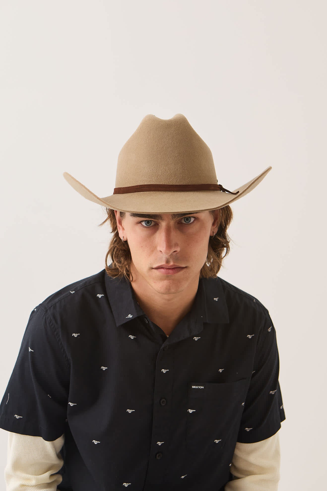 Unisex Laredo Cowboy Hat in the color Khaki - Men's Front View