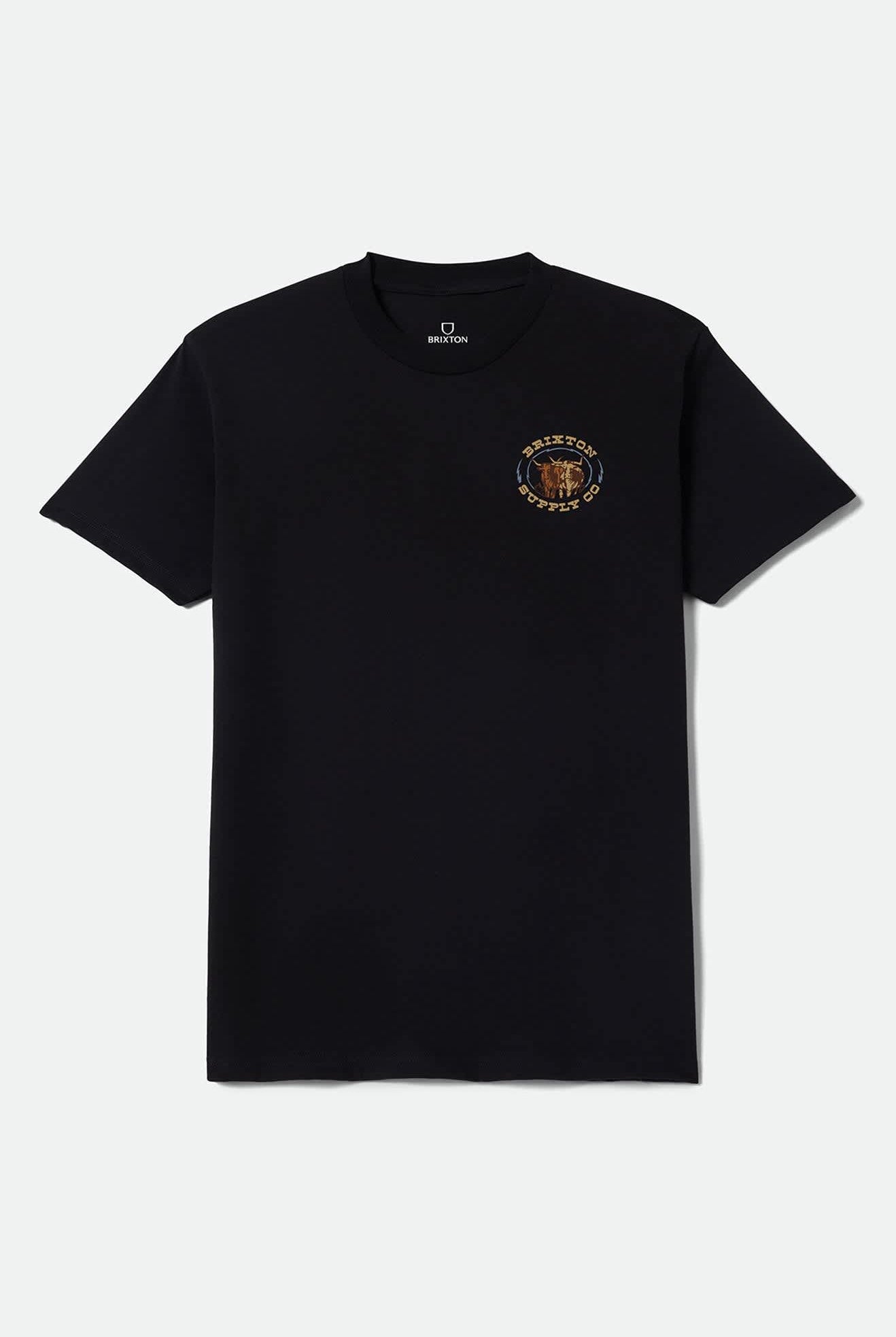 Men's Steele Short Sleeve Standard T-Shirt in the color Black - Front Product View