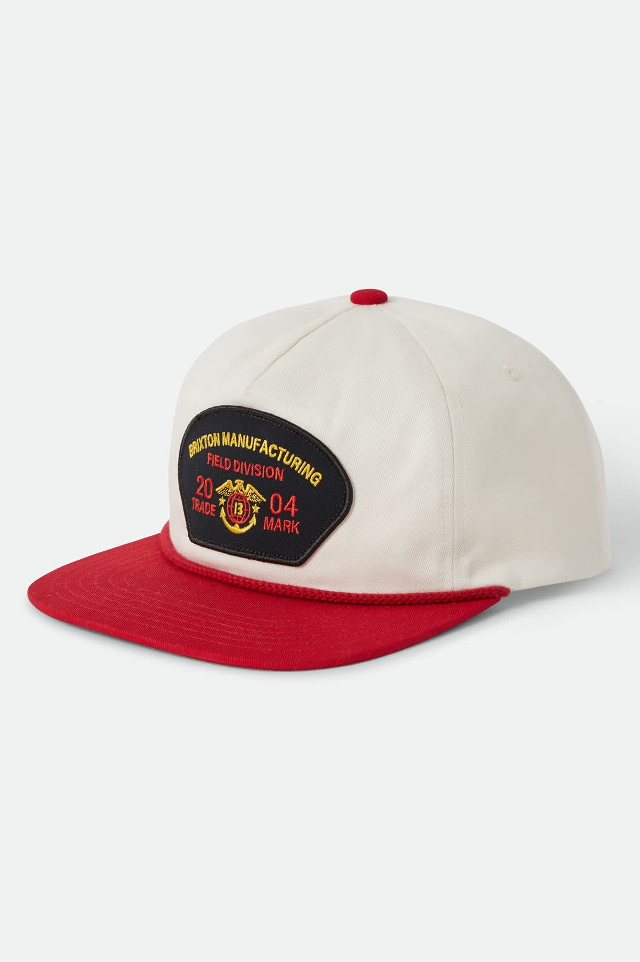 Unisex Division Netplus Snapback in the color Off White/Red - Front Product View