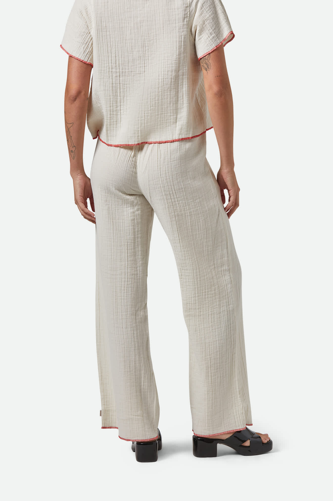Women's Wandering Hudson Lounge Pant in the color Off White - Women's Back View