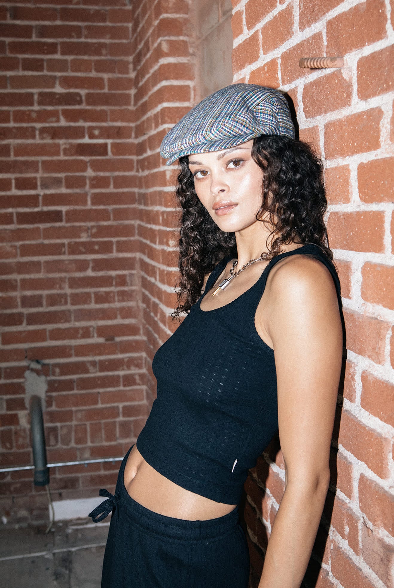 Women's Pointelle Slim Fit Tank in the color Black - Men's Lifestyle image