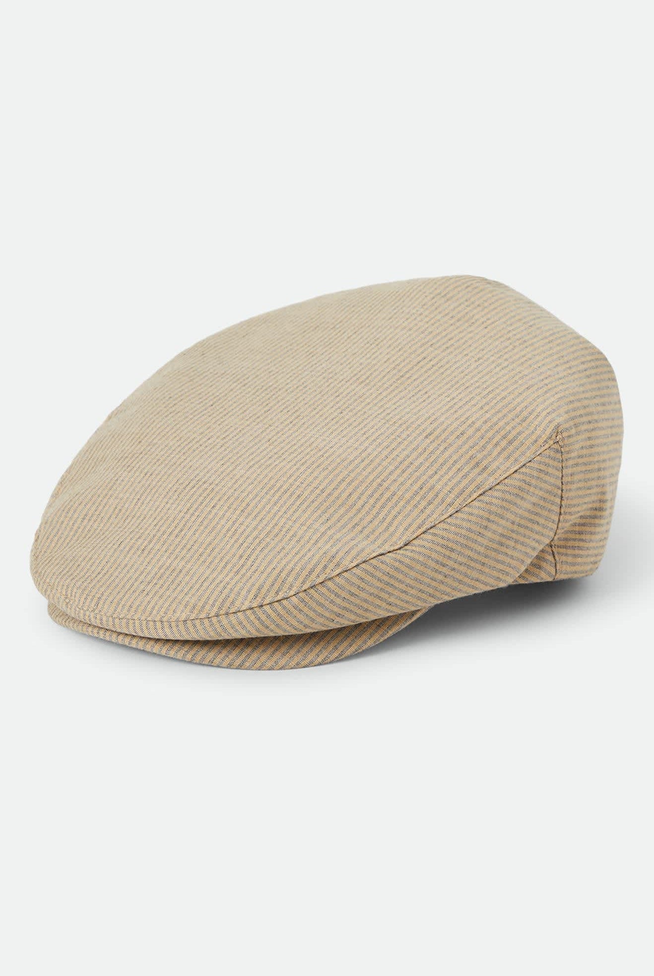 Unisex Hooligan Flat Cap in the color Khaki Stripe/Washed Black - Front Product View