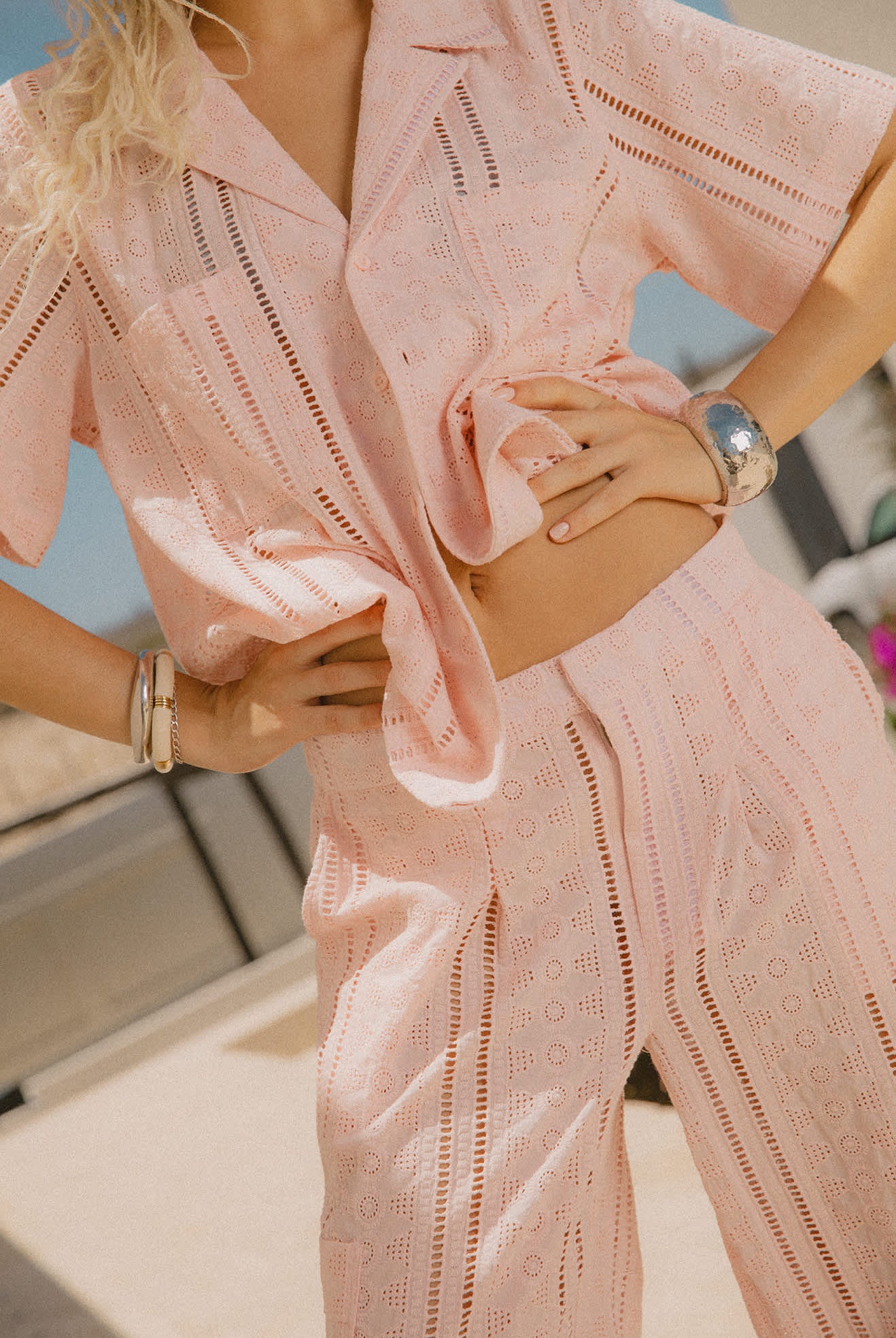 Women's Paradise Lounge Short Sleeve Shirt in the color Chalk Pink - Men's Lifestyle image