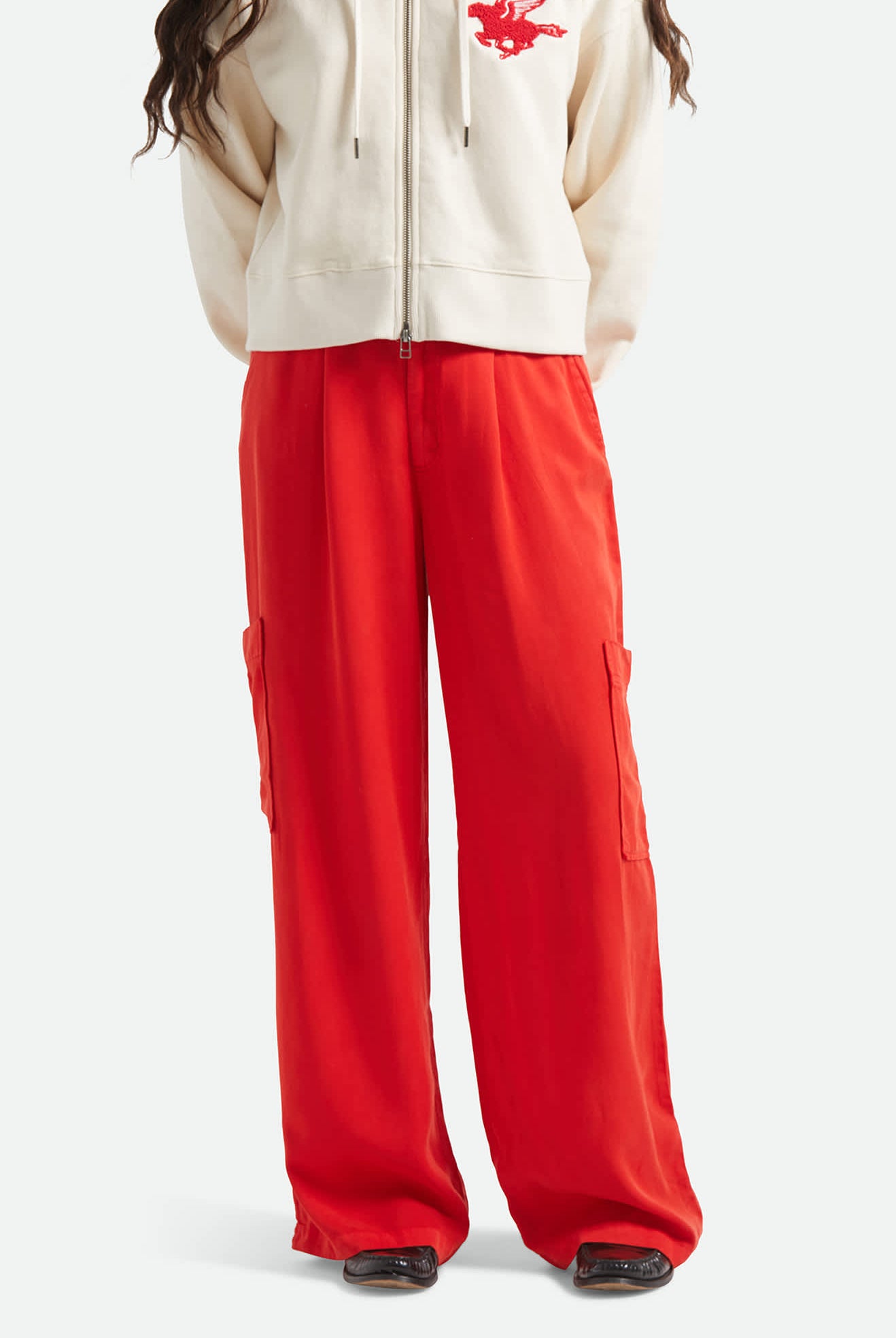 Women's The Mercer Wide Leg Trouser Pant in the color Washed Adrenaline Rush - Women's Front View