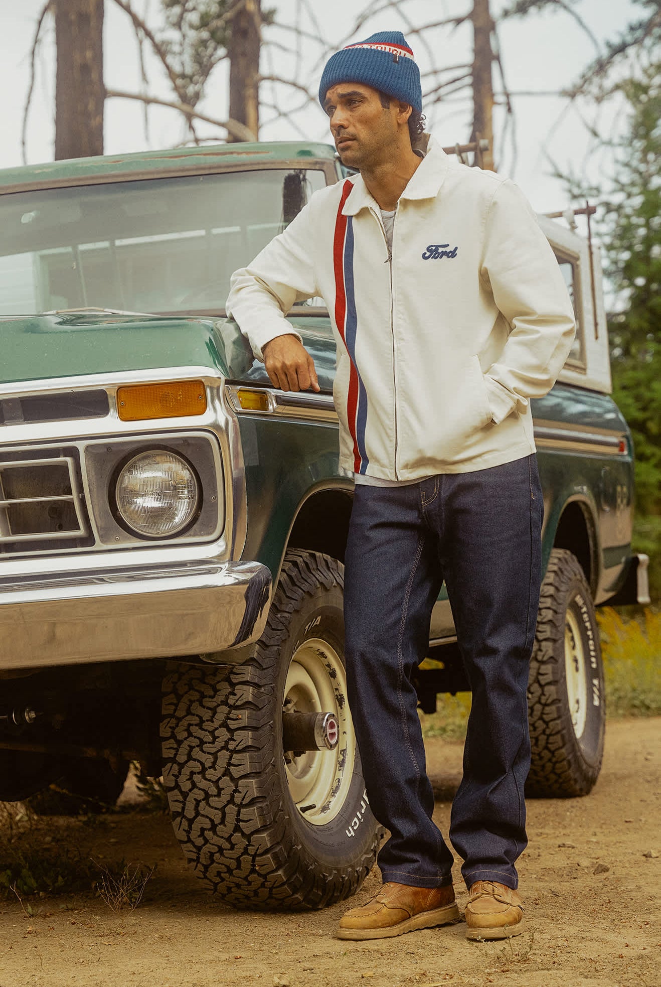 Men's Ford Number One Garage Jacket in the color Wimbledon White - Men's Lifestyle image