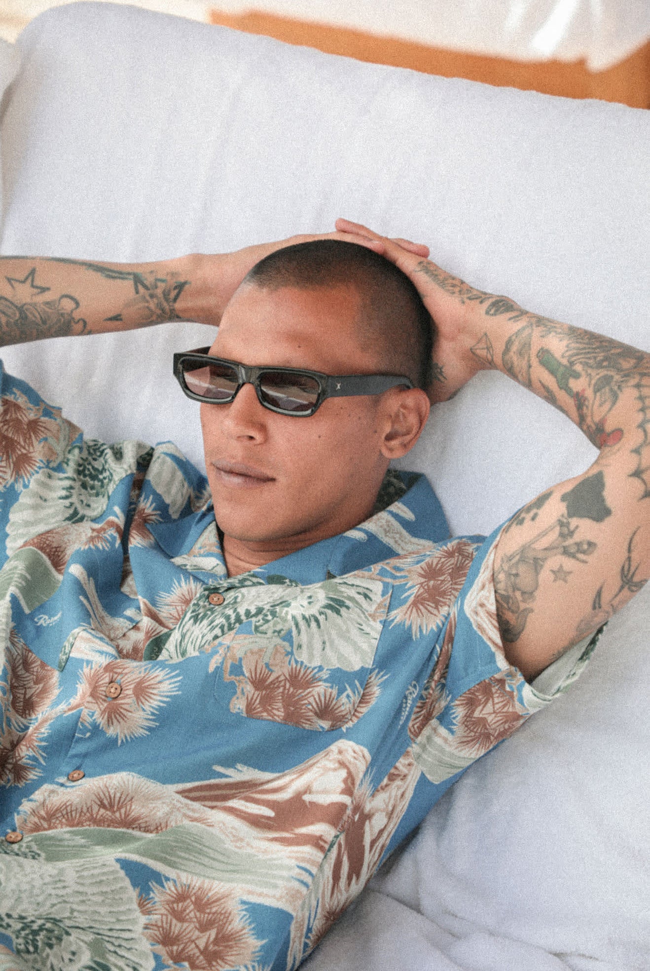 Men's Rainier X Brixton Short Sleeve Shirt in the color Blue Sky - Men's Lifestyle image
