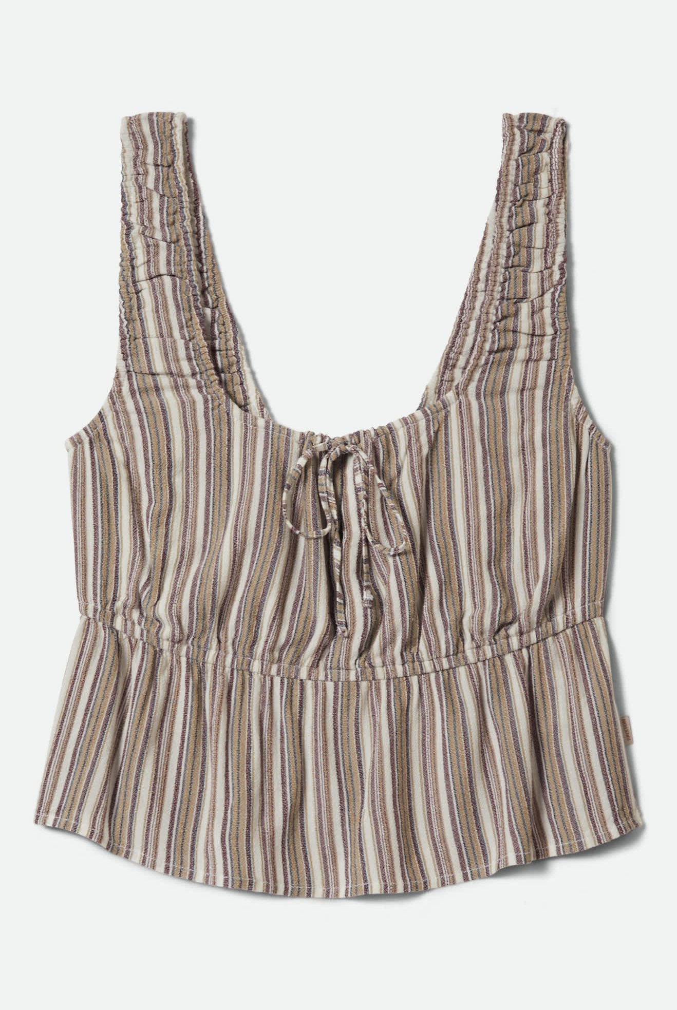 Women's The Abigail Tie Top in the color Worn In Robust Red Stripe - Front Product View