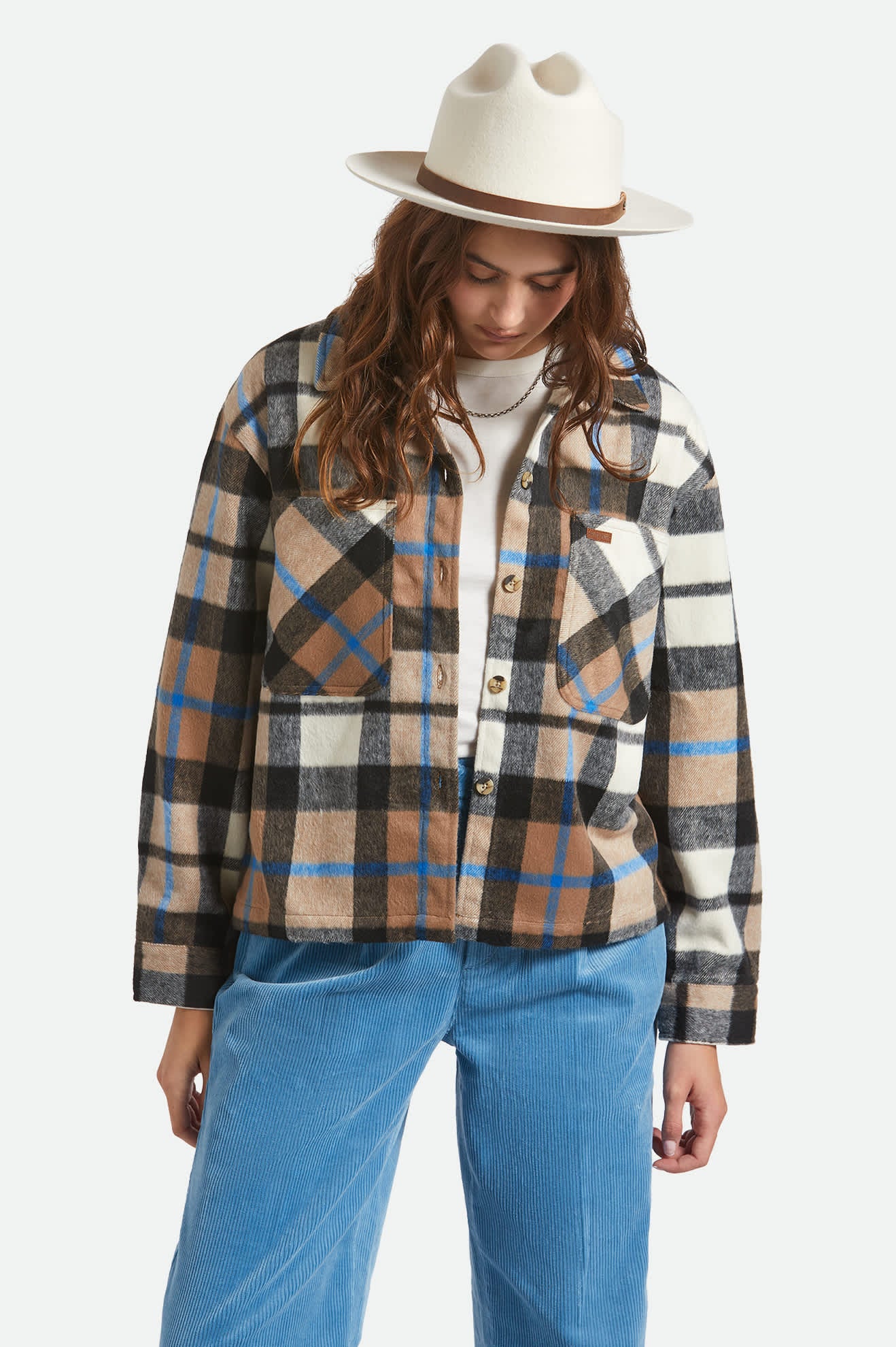 Unisex Hitch Ranch Fedora in the color Off White - Women's Front View