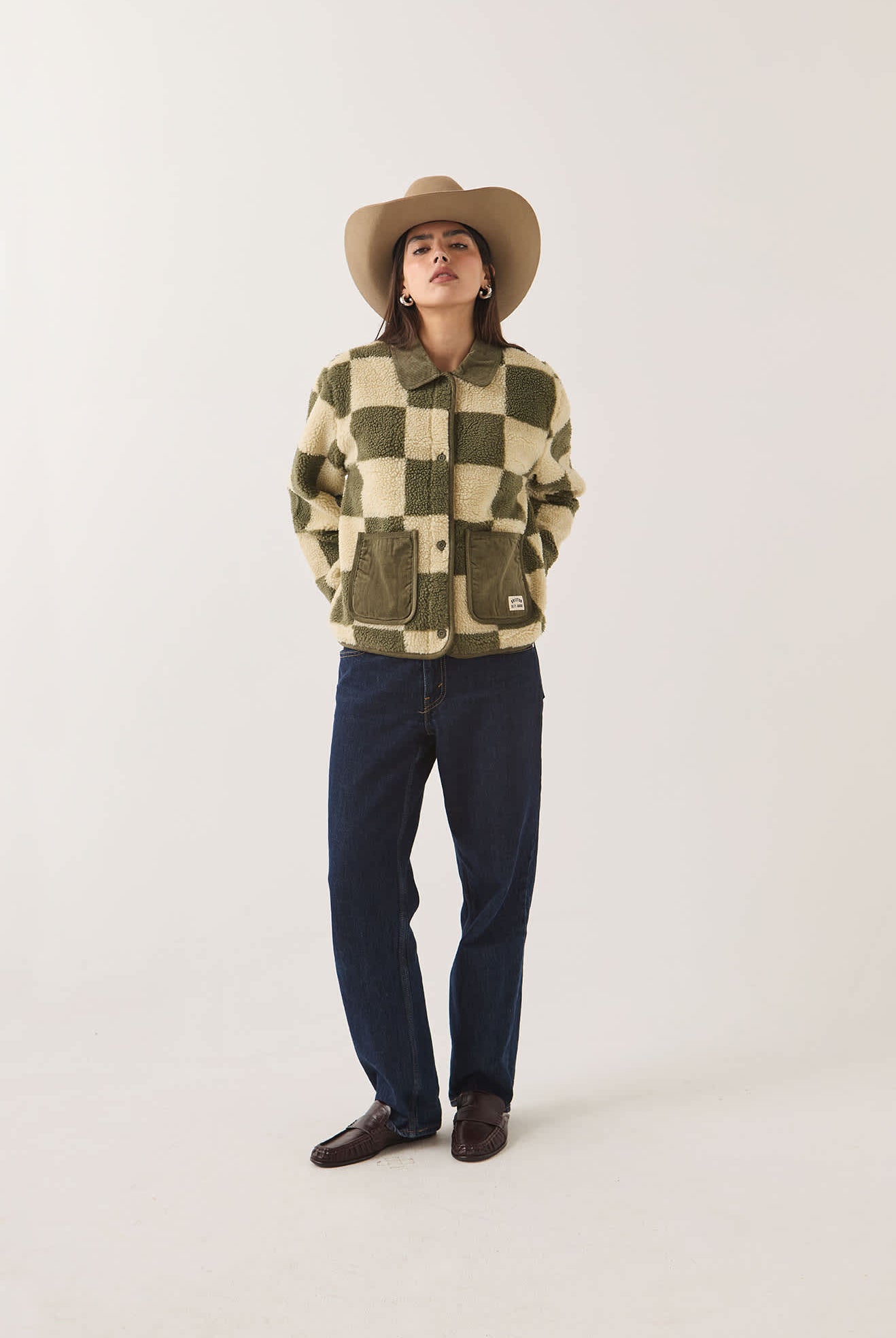 Women's Delilah Quilted Jacket in the color Surplus/Natural - Women's Front View