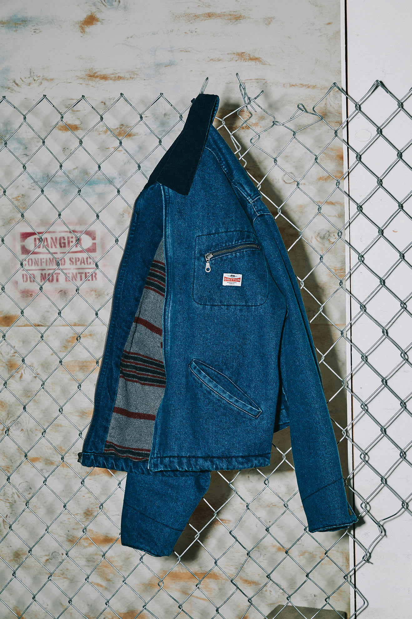 Men's Altered Threads Lined Garage Jacket in the color Medium Wash Denim - Men's Lifestyle image