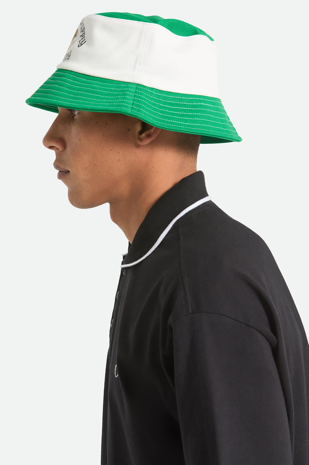 Unisex Eldon Packable Bucket Hat in the color Green/Off White Morado - Men's Side View