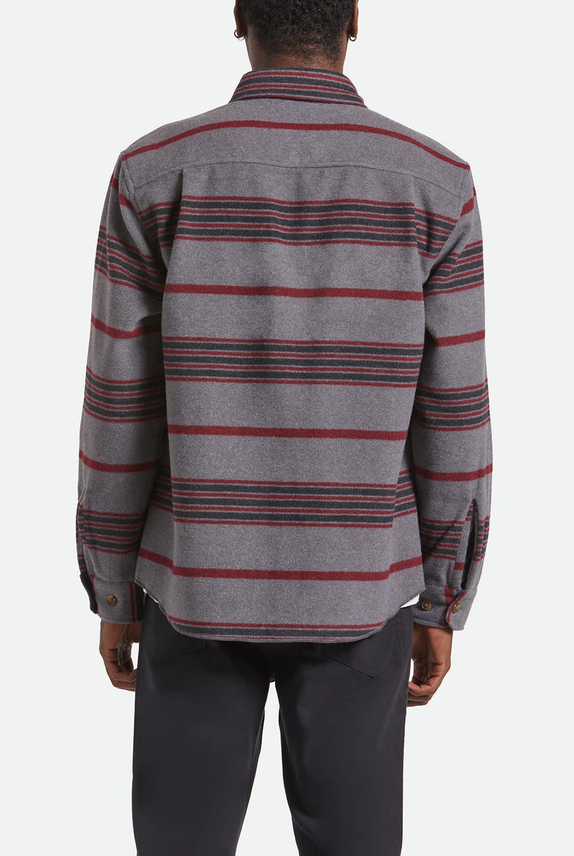 Men's Altered Threads Overshirt in the color Multi Blanket Stripe - Men's Back View