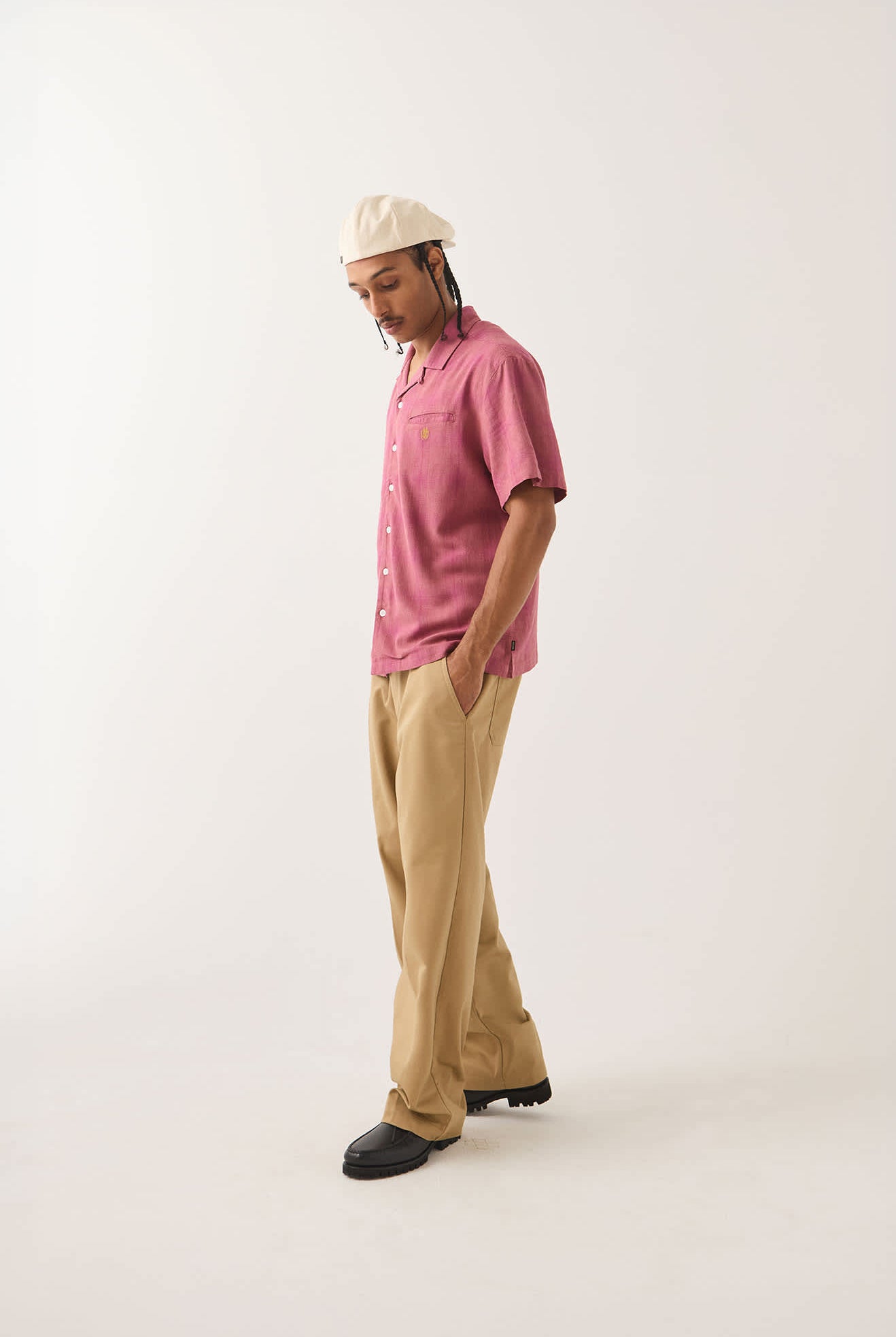 Men's Century Shirt in the color Pink Shadow Plaid - Men's Side View