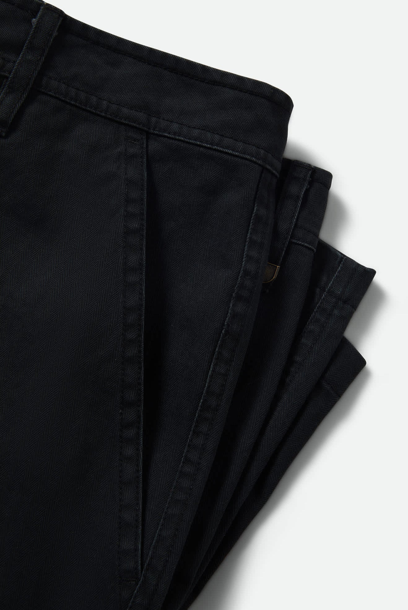 Men's Surplus Vintage Wash Herringbone Short in the color Washed Black - Additional Laydown image