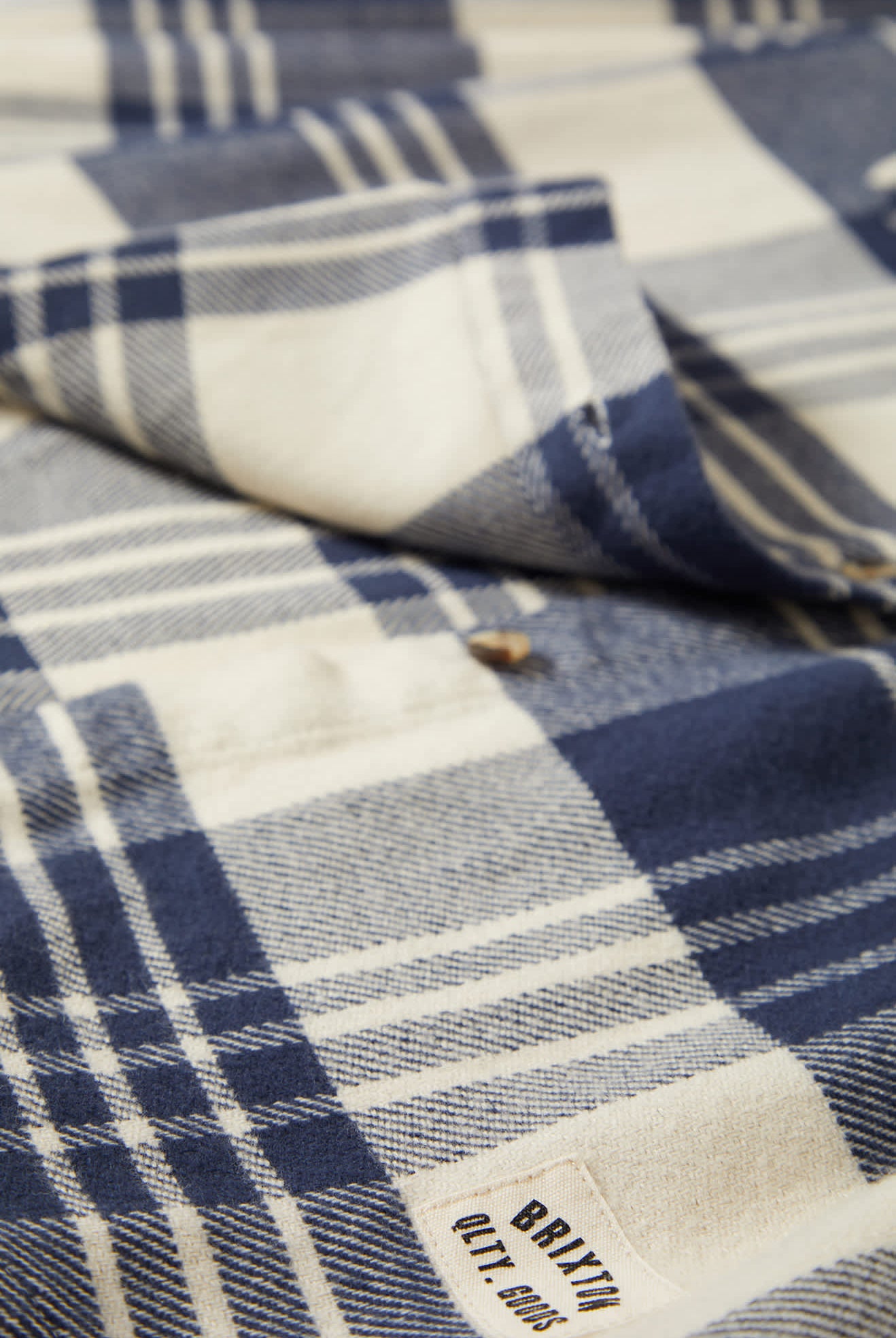 Women's Bowery Women's Classic L/S Flannel in the color Azure Blue/Whitecap Plaid - Additional Style View