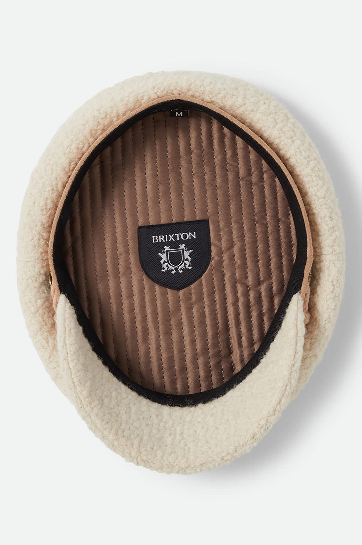 Unisex Fiddler Fisherman Cap in the color Natural Sherpa/Faux Suede - Additional Laydown image