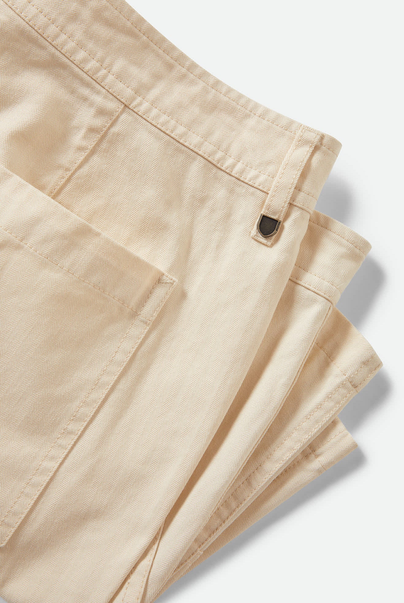 Men's Surplus Vintage Wash Herringbone Short in the color Whitecap - Additional Laydown image