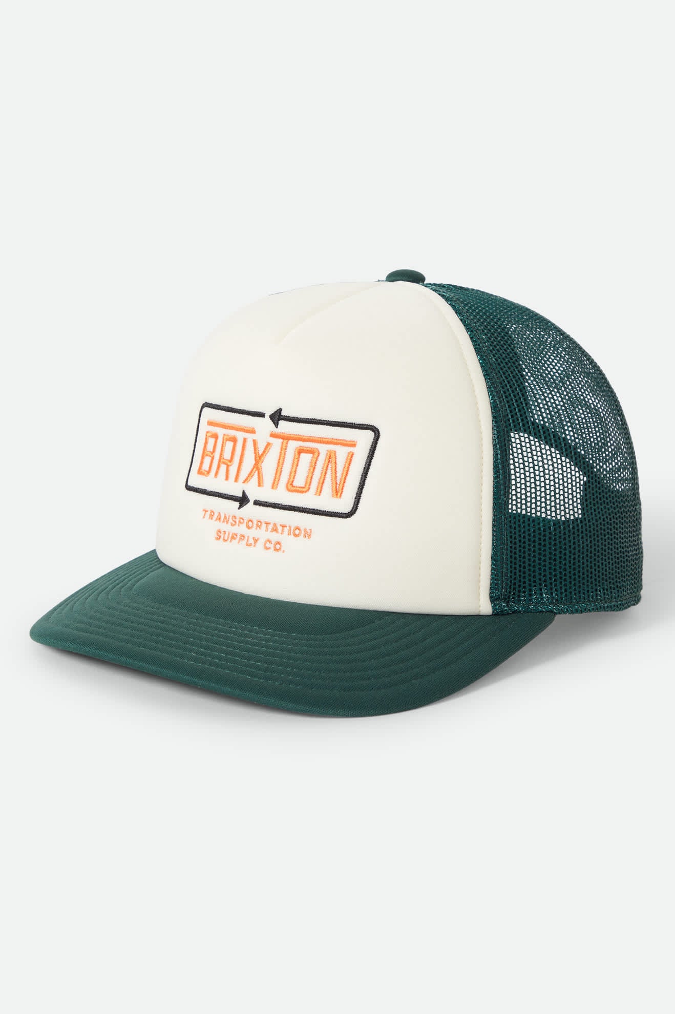 Unisex Caldwell Netplus Trucker Hat in the color Primal Green/Whitecap/Primal Green - Front Product View