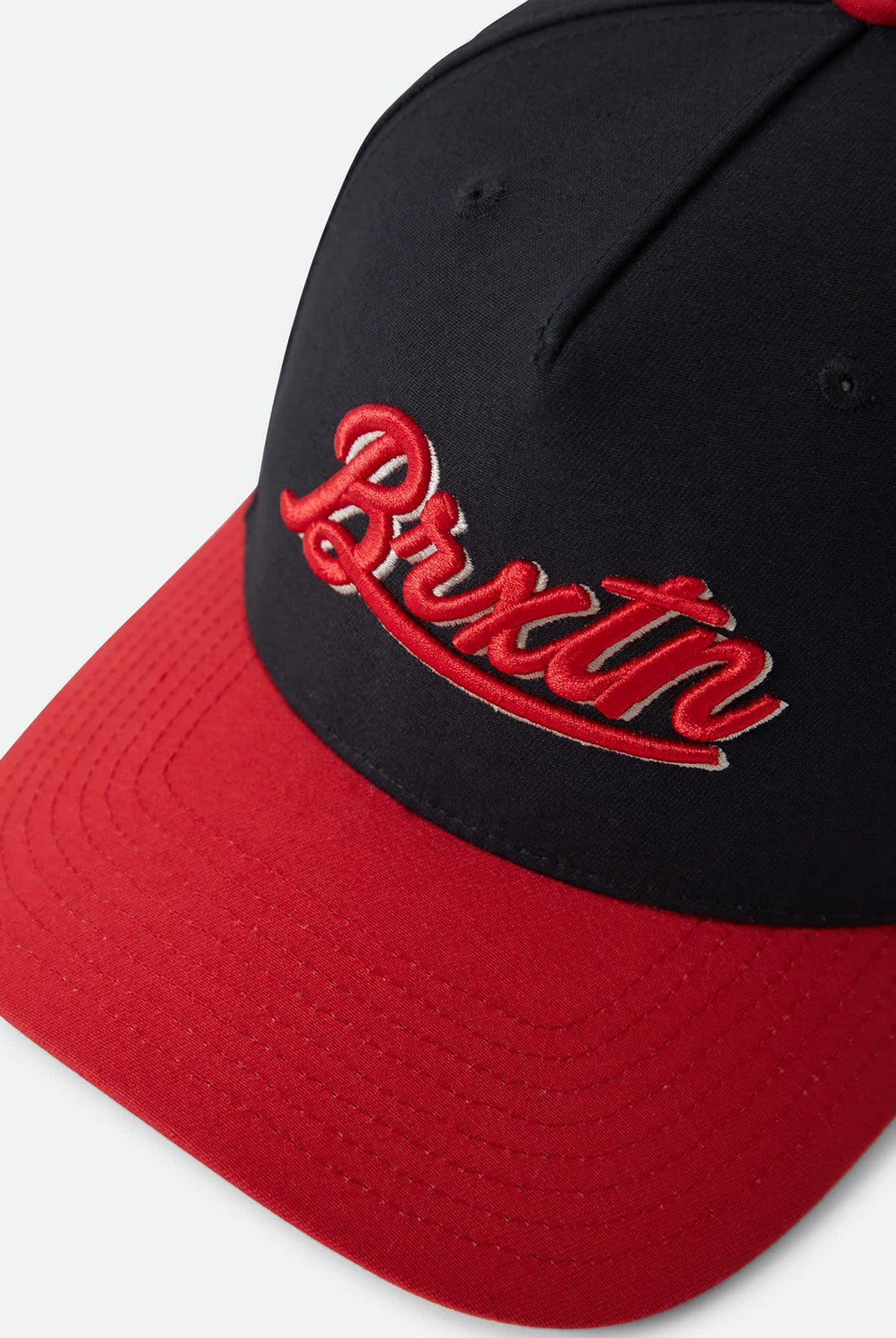 Unisex Jenson Snapback in the color Black/Crimson - Additional Laydown image