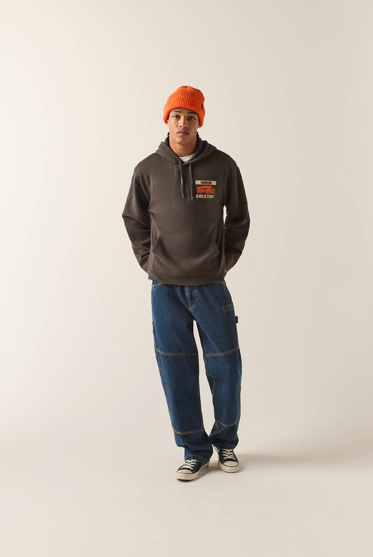 Men's 76 Chopped Hoodie in the color Washed Black - Additional Fit image