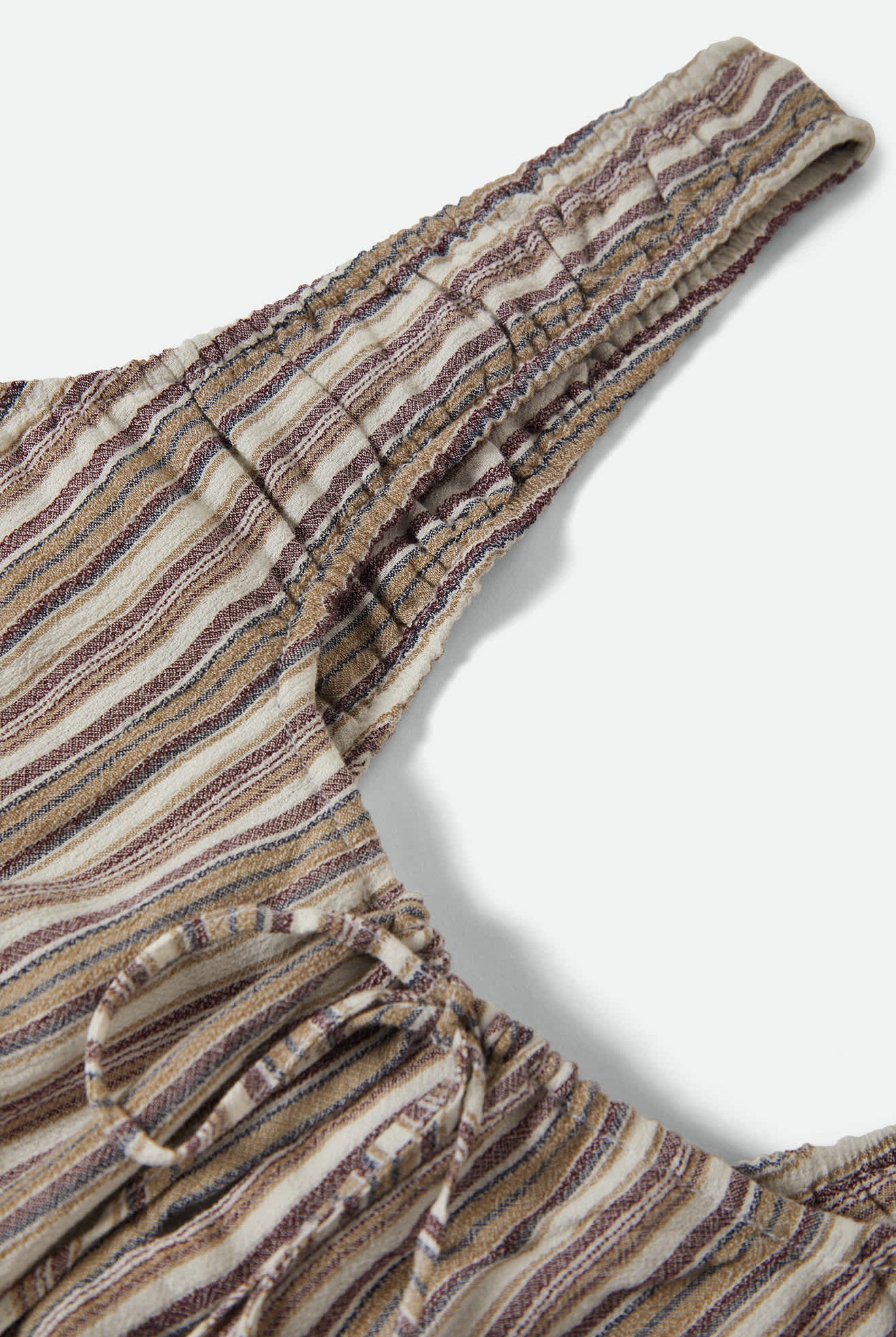 Women's The Abigail Tie Top in the color Worn In Robust Red Stripe - Additional Laydown image