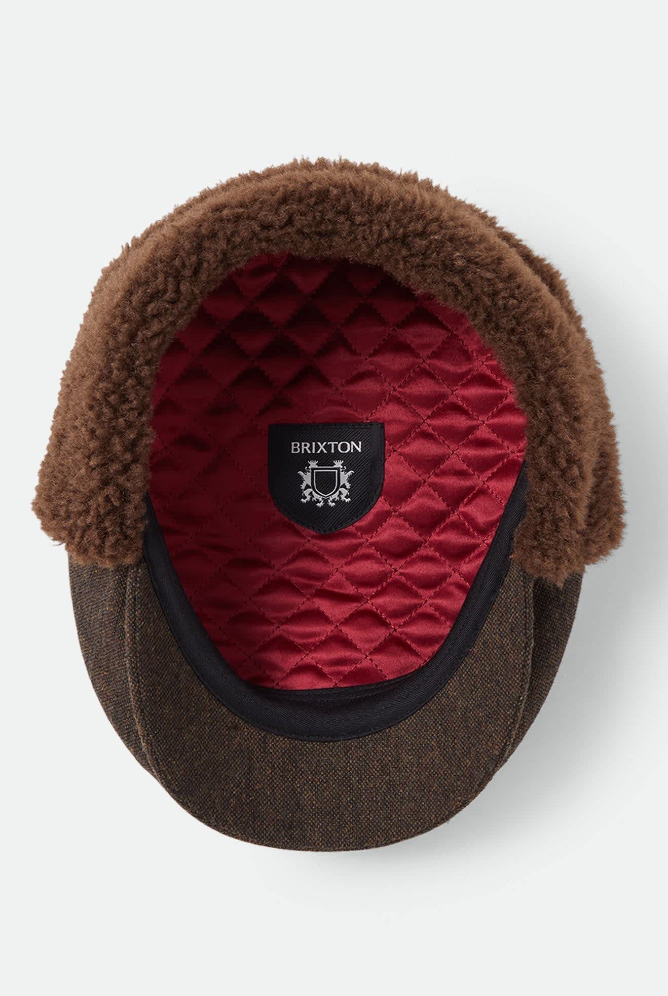 Unisex Barrel Earflap Snap Cap in the color Brown/Brown Tweed - Additional Laydown image