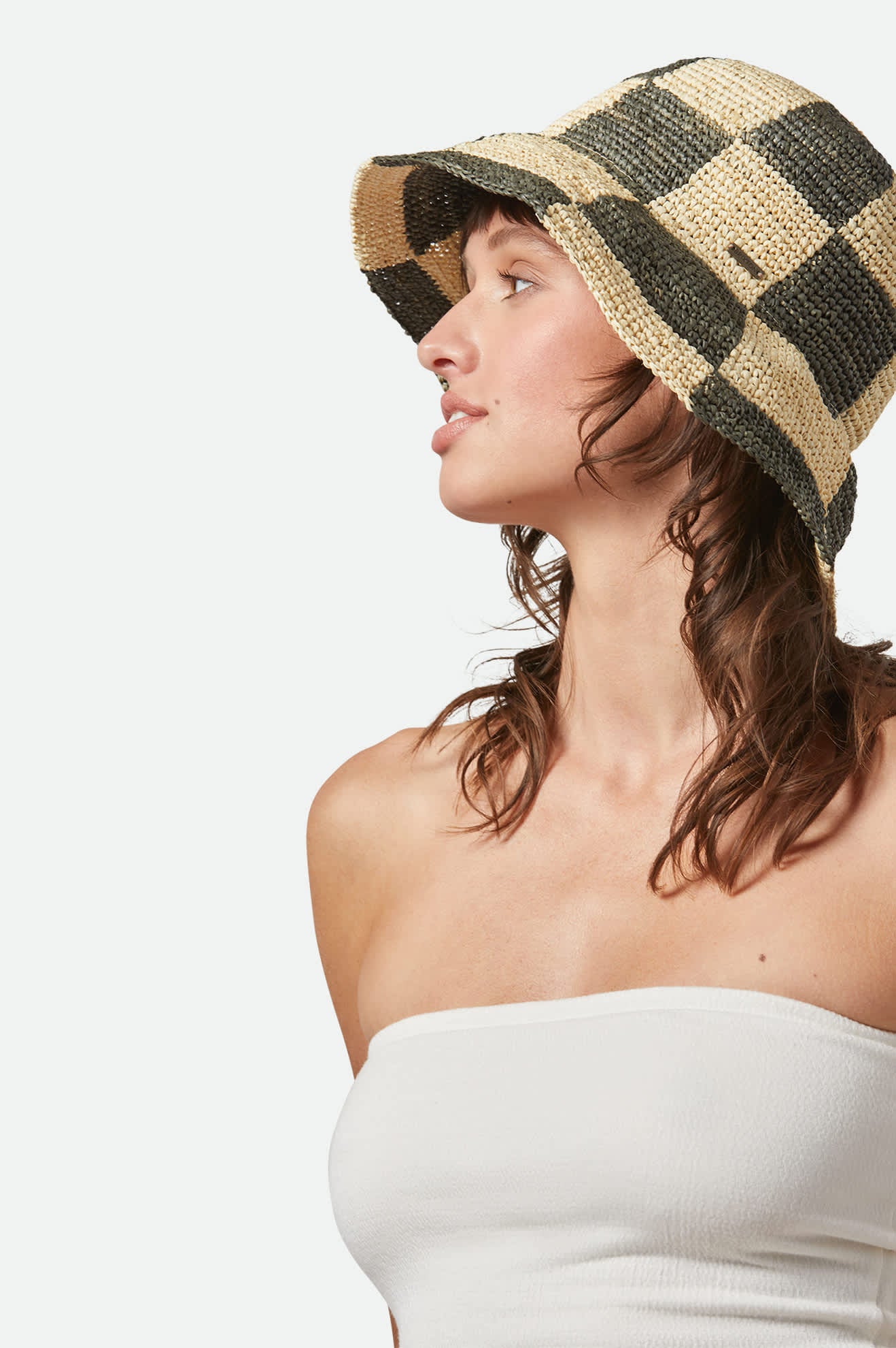 Women's Redding Bucket Hat in the color Whitecap/Deep Forest - Women's Side View