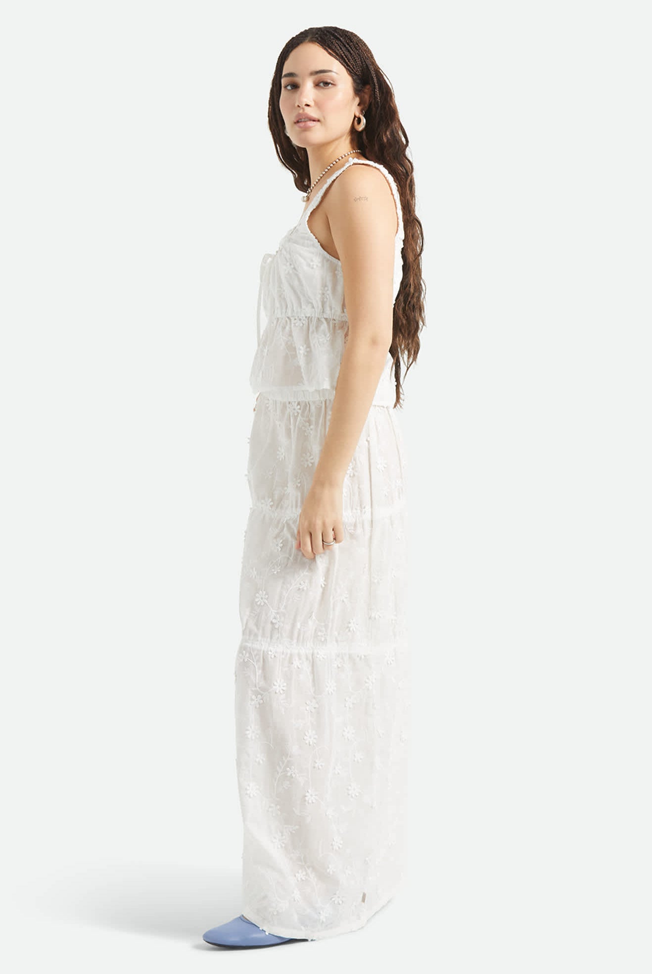 Women's The Abigail Tie Top in the color Off White Floral - Women's Side View