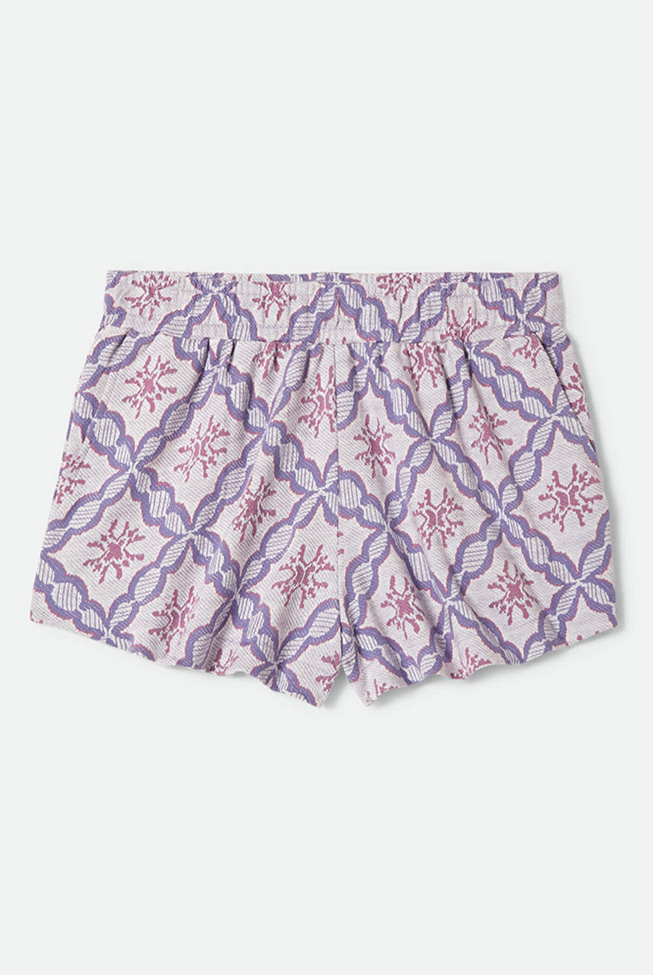 Women's Post Playa E-Waist Short in the color Off White/Blue Tile - Front Product View