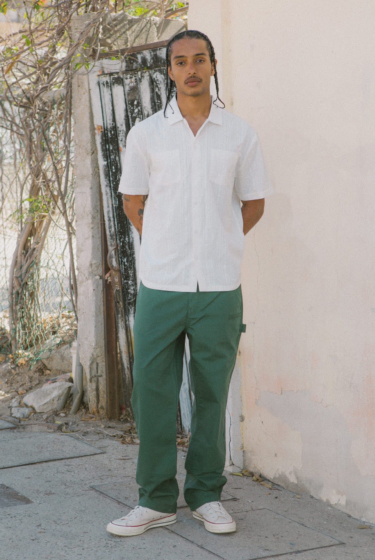 Men's Charter Stripped Dobby Short Sleeve Shirt in the color Off White - Men's Lifestyle image